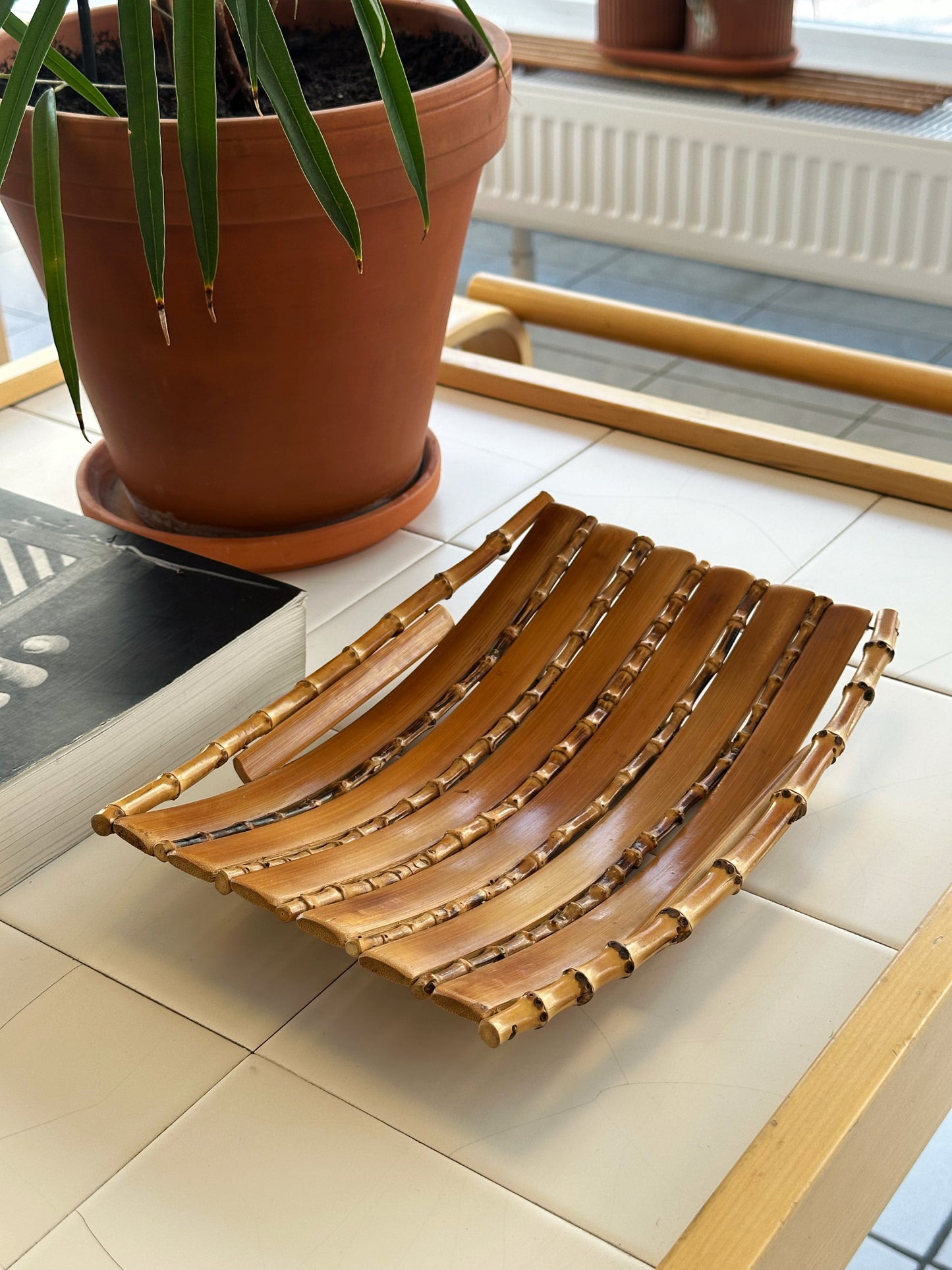 Vintage 1960's–70's Bamboo & Rattan Serving Tray