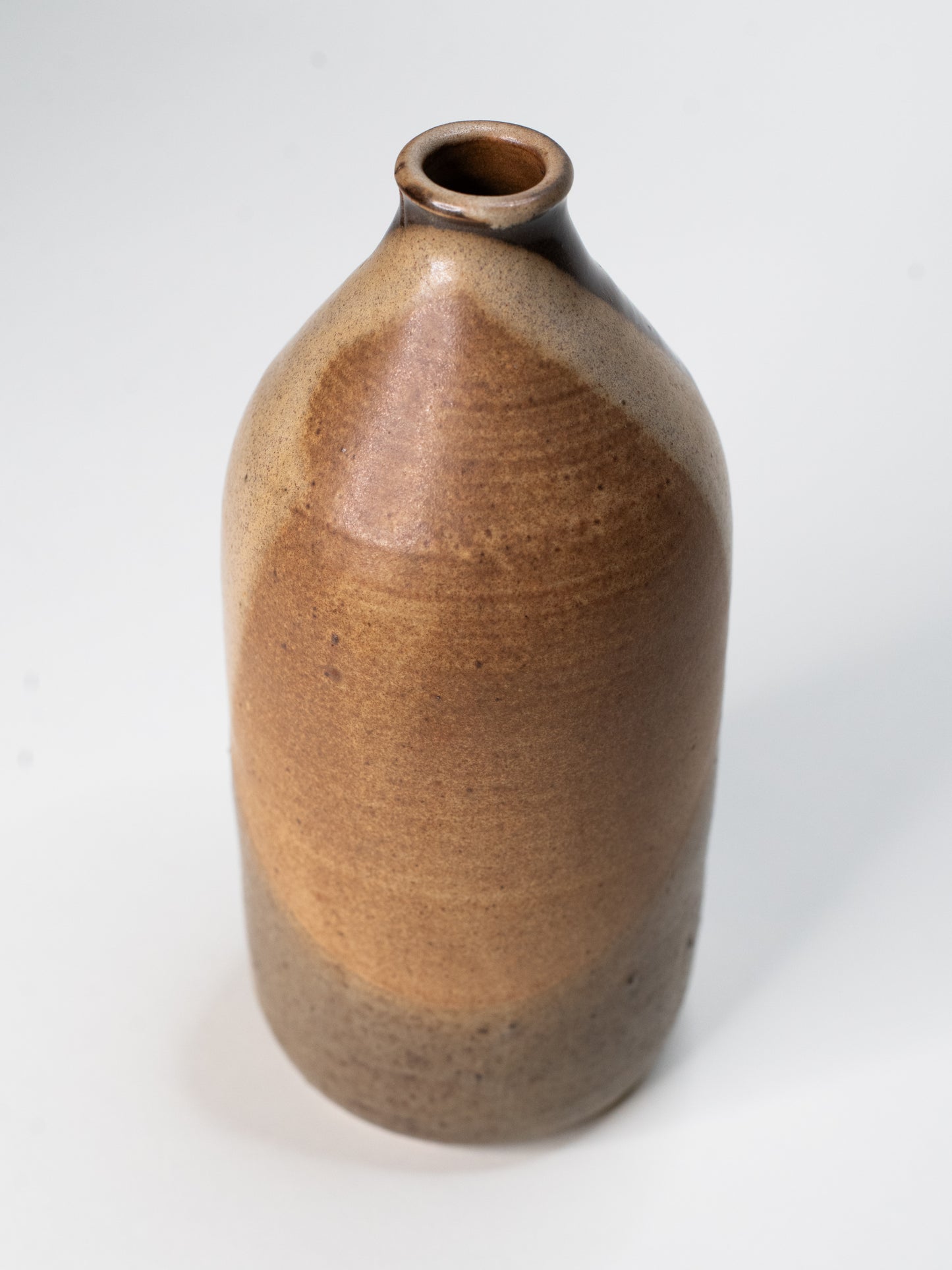 Handthrown Stoneware Bottle Vase - Mid-Century Studio Pottery