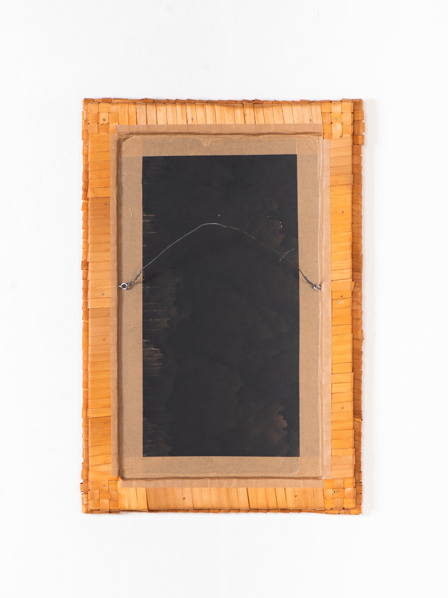 Vintage Woven Birch Bark Mirror - Mid-Century Finland