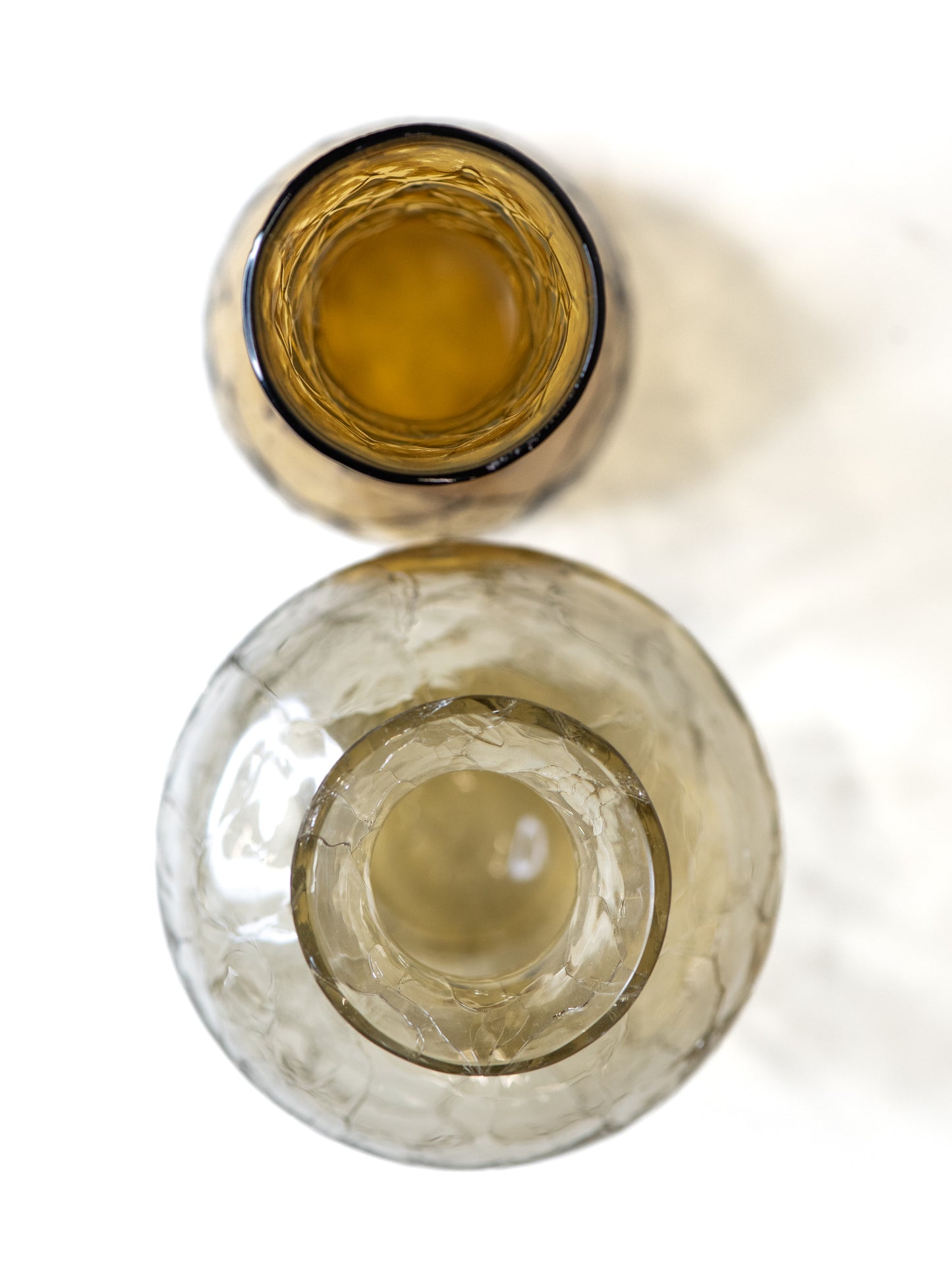 Pair of Vintage Crackle Glass Vases