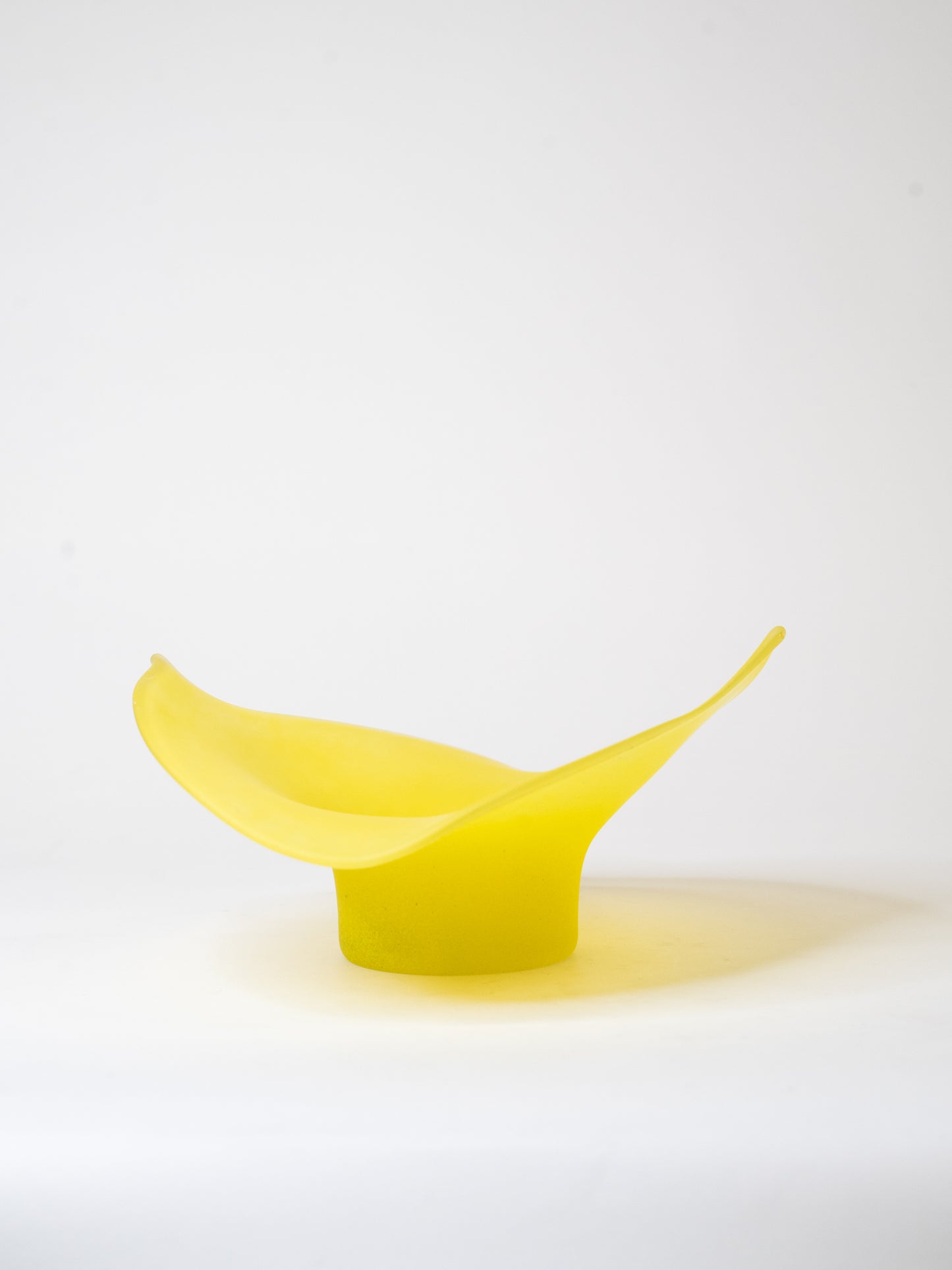 Lemon Yellow Sculptural Glass Bowl