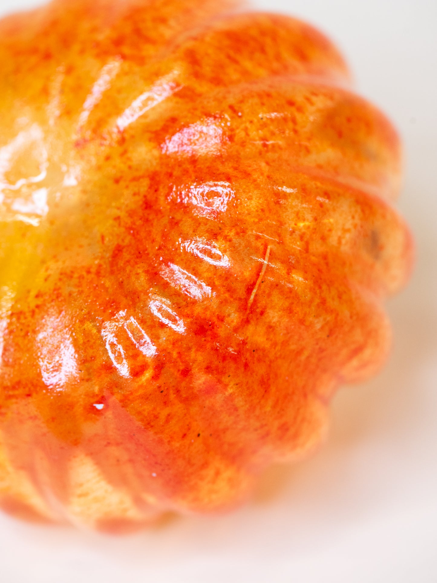 Solid Glass Pumpkin in Bright Orange - 1980s