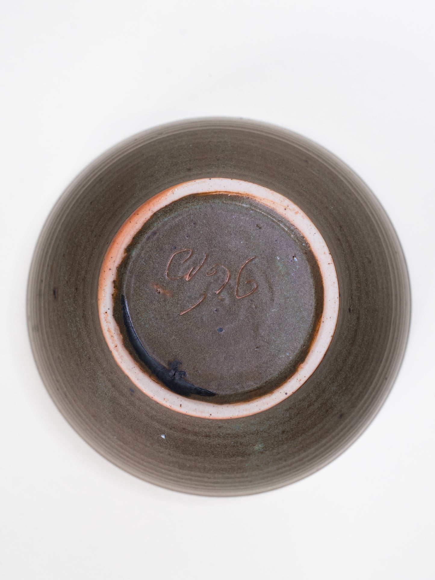 Vintage Studio Pottery Bowl in Olive Glaze