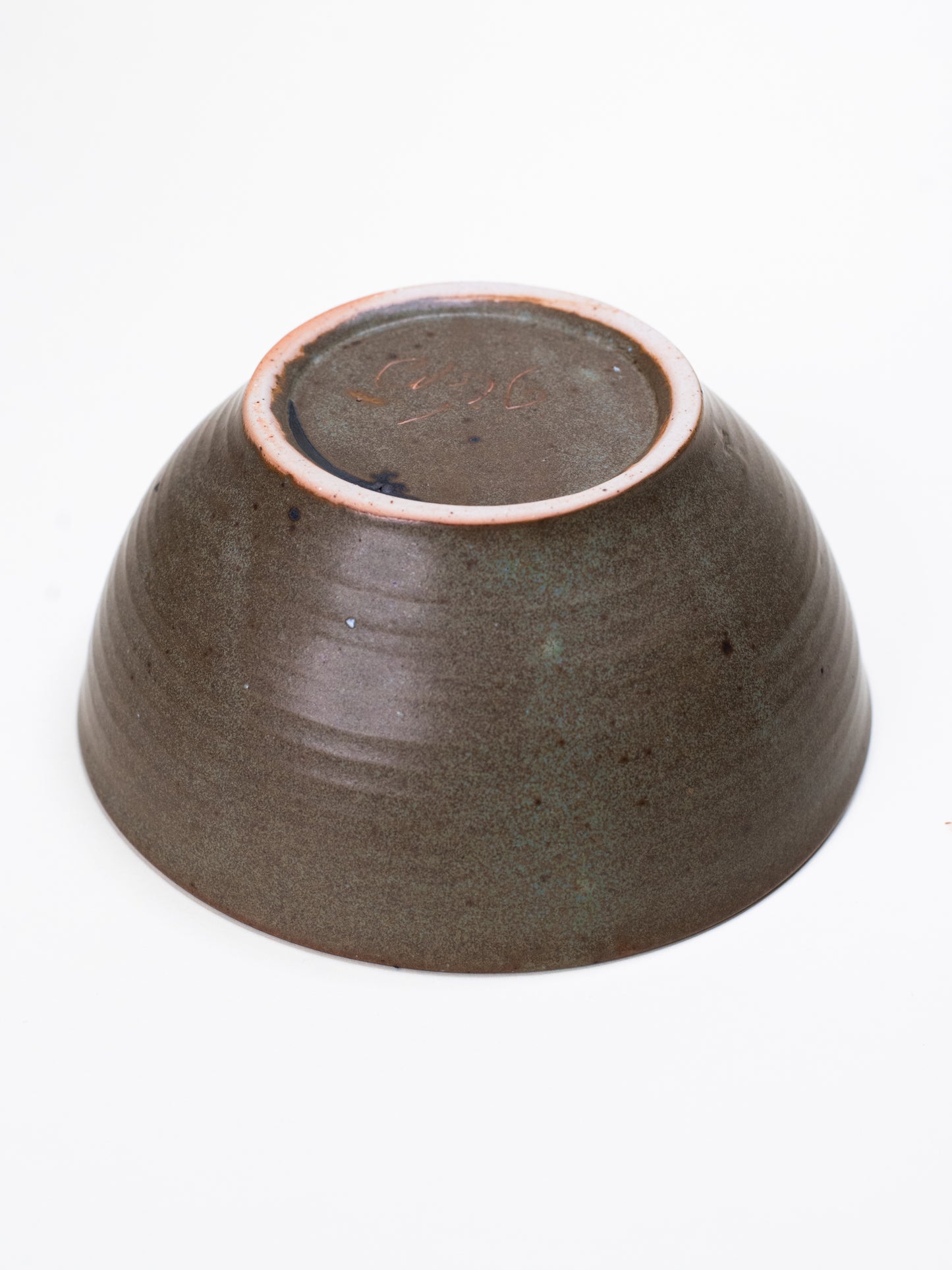 Vintage Studio Pottery Bowl in Olive Glaze