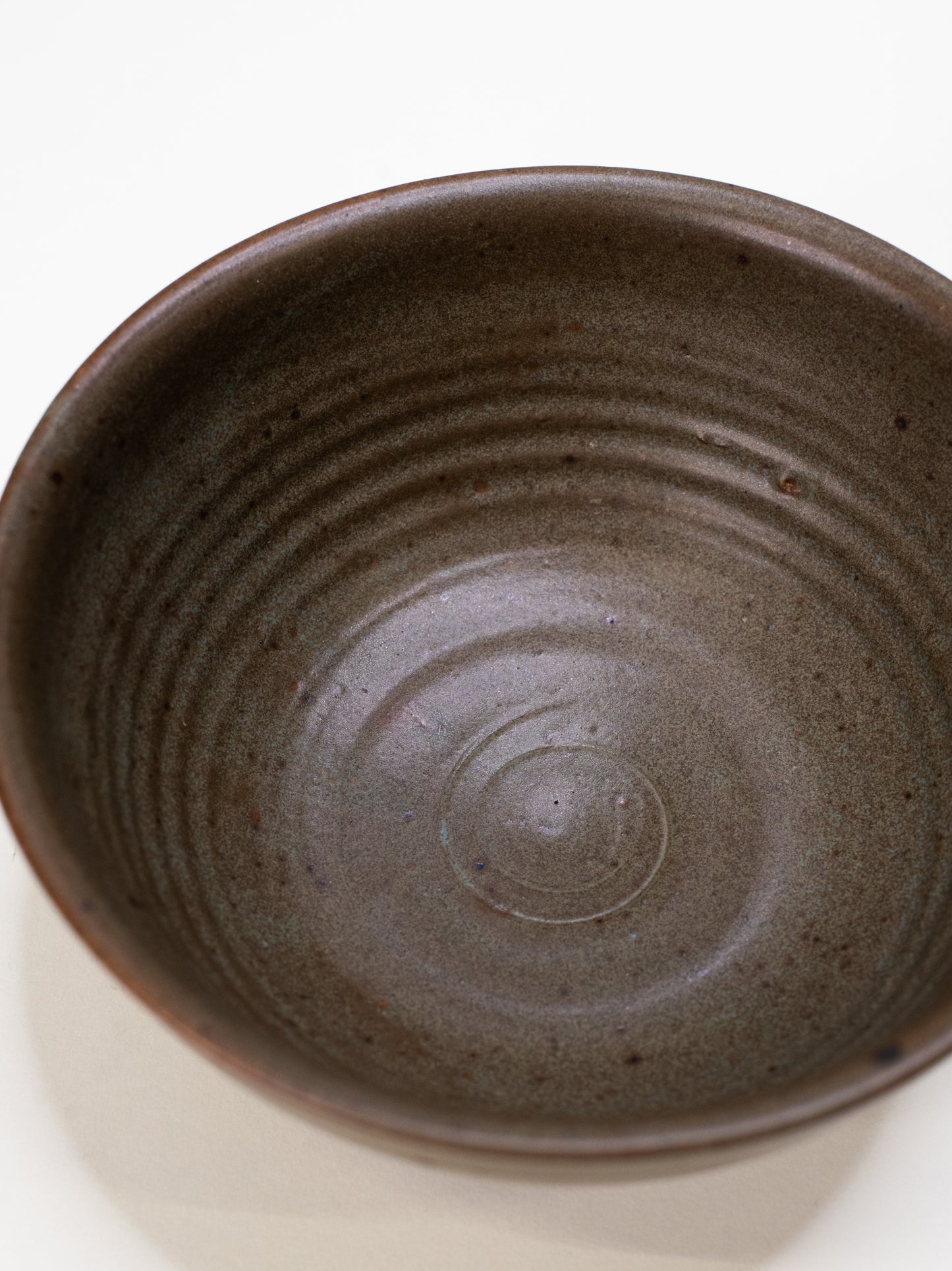 Vintage Studio Pottery Bowl in Olive Glaze