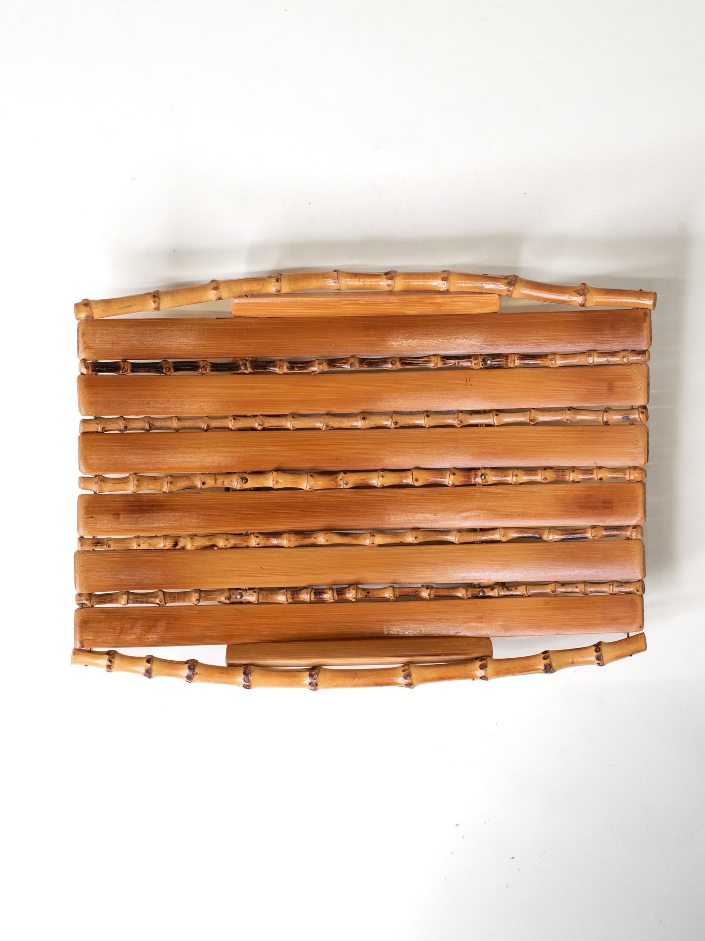 Vintage 1960's–70's Bamboo & Rattan Serving Tray