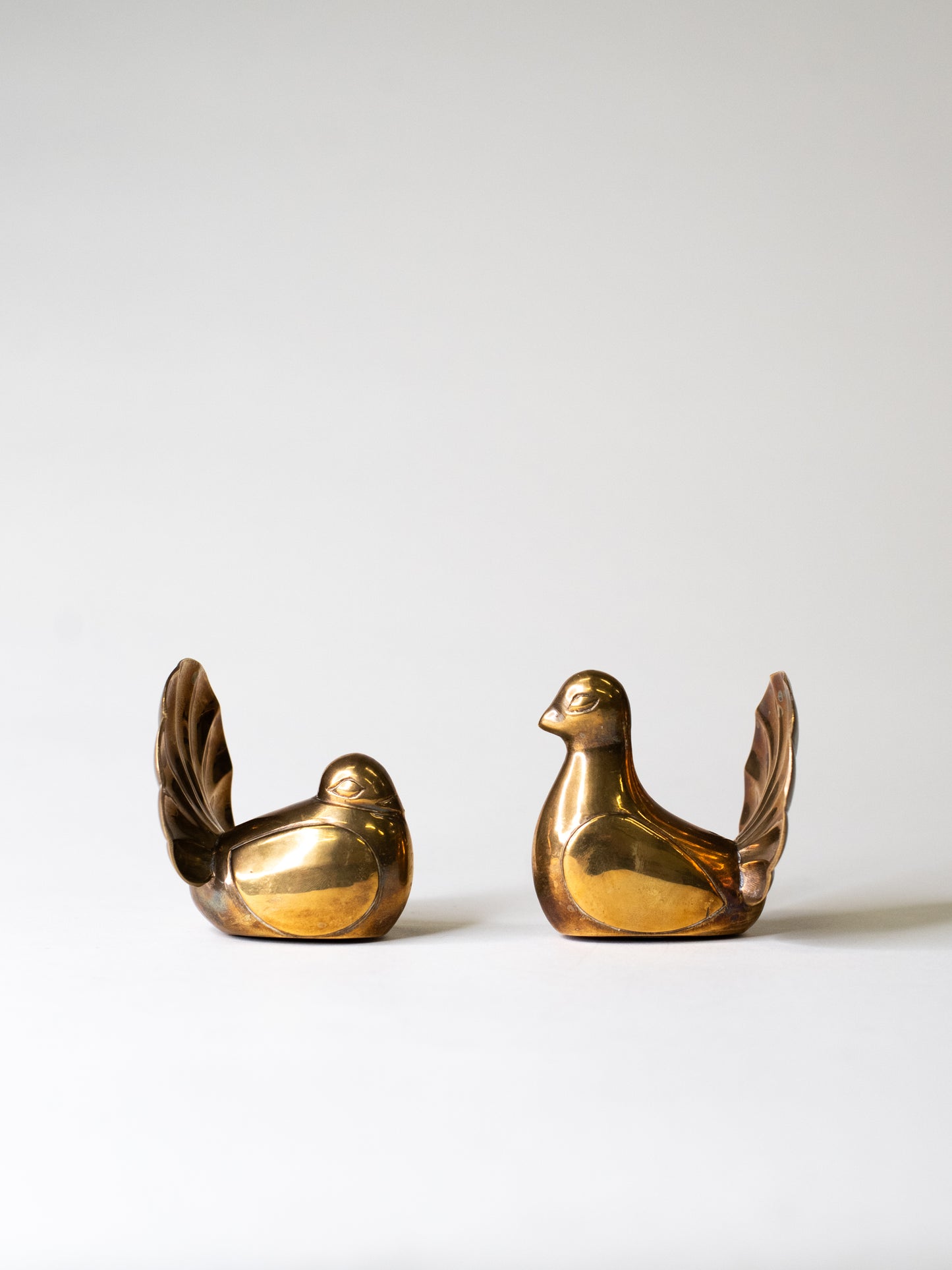 Pair of Brass Bird Figurines – West Germany, 1970's