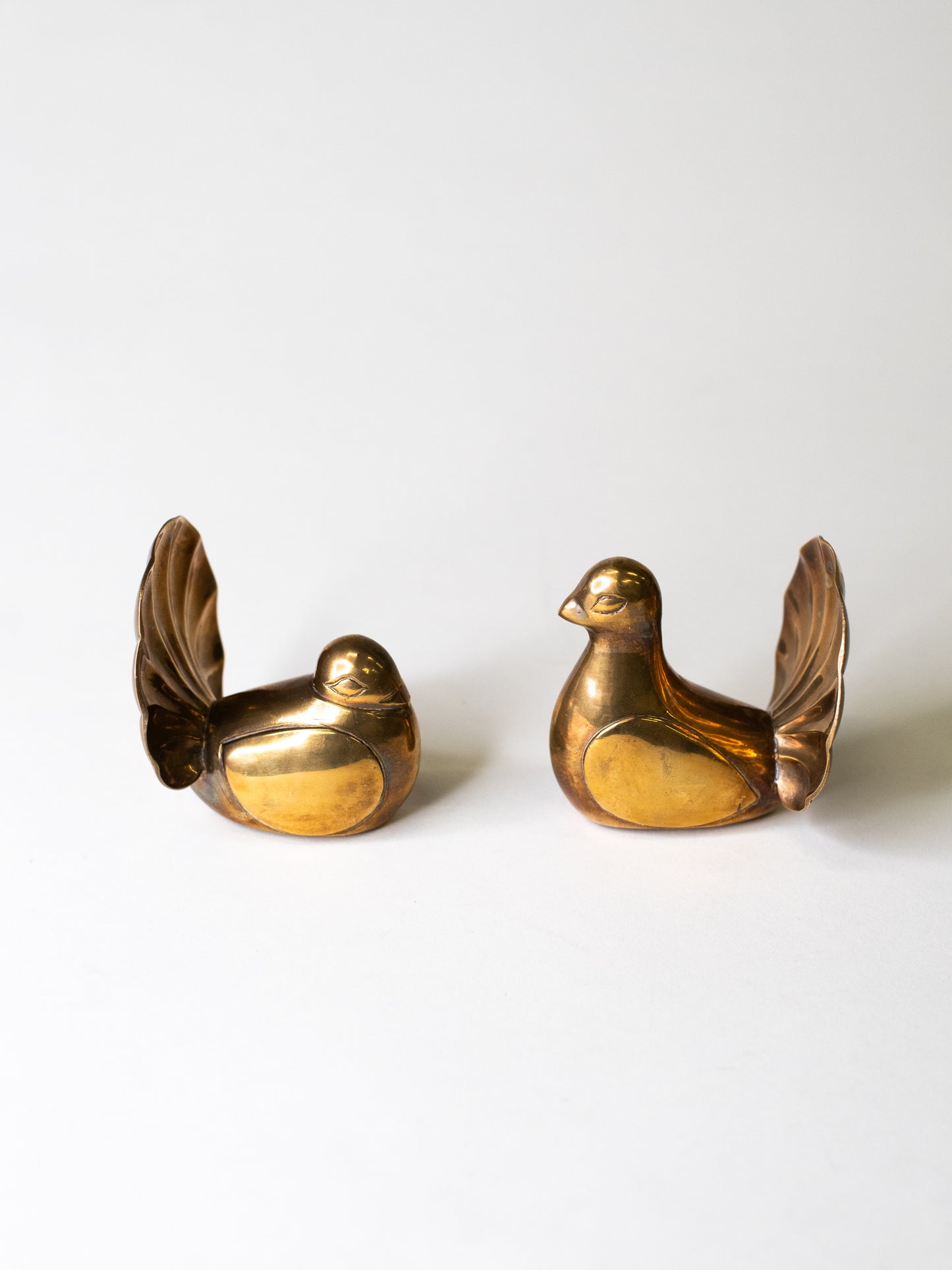 Pair of Brass Bird Figurines – West Germany, 1970's