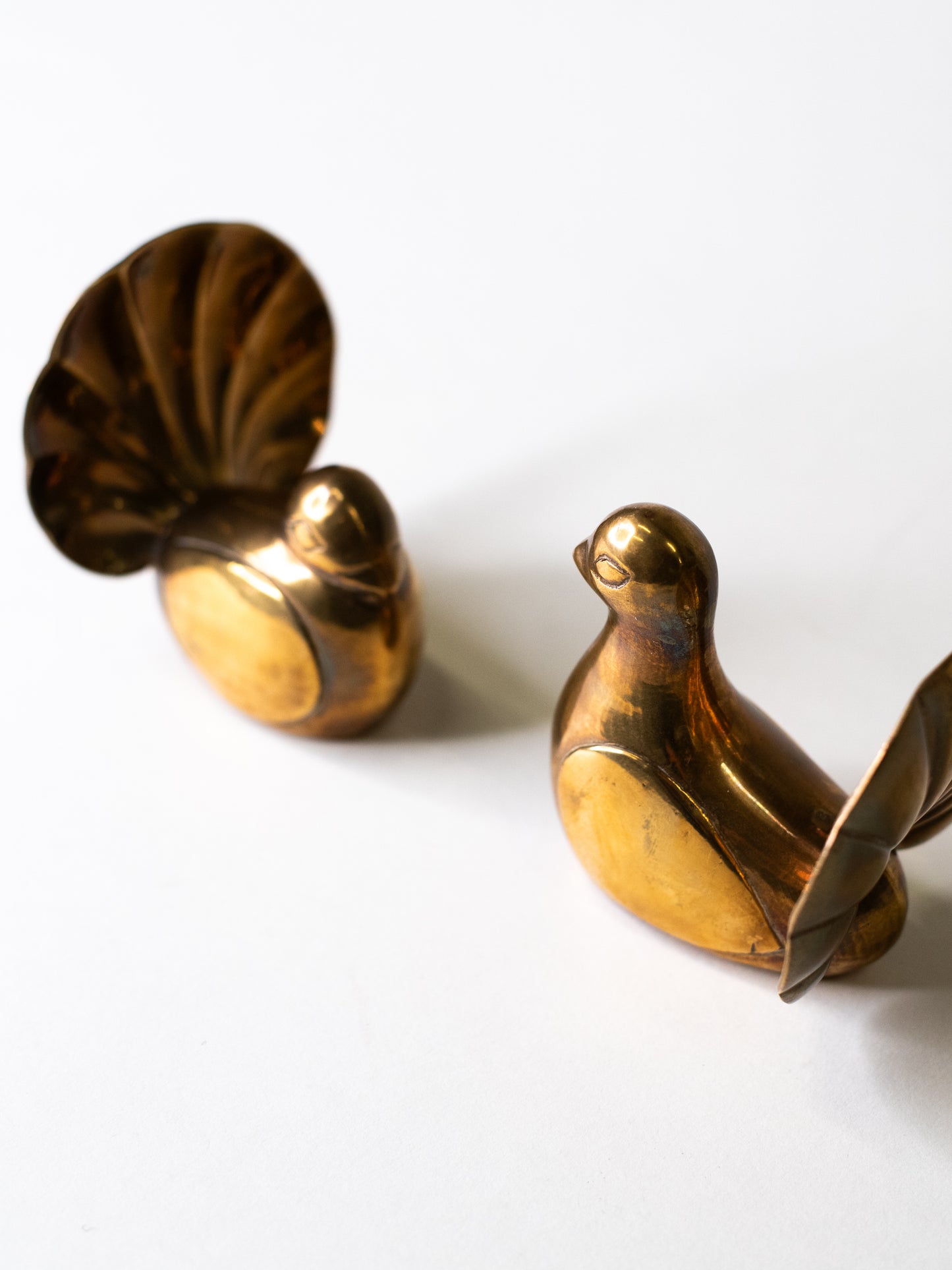 Pair of Brass Bird Figurines – West Germany, 1970's