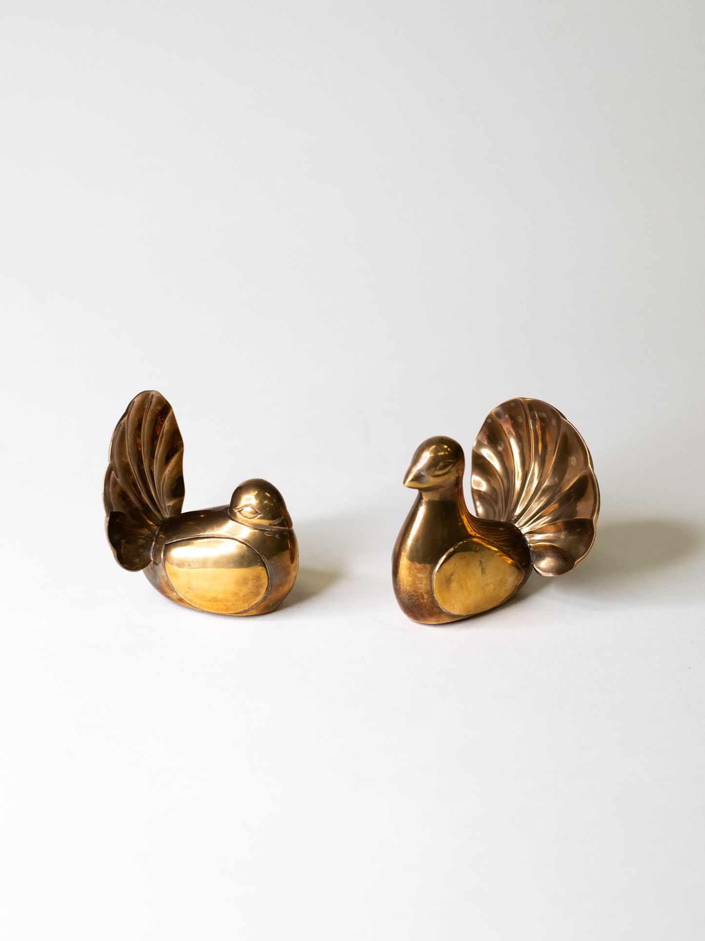 Pair of Brass Bird Figurines – West Germany, 1970's