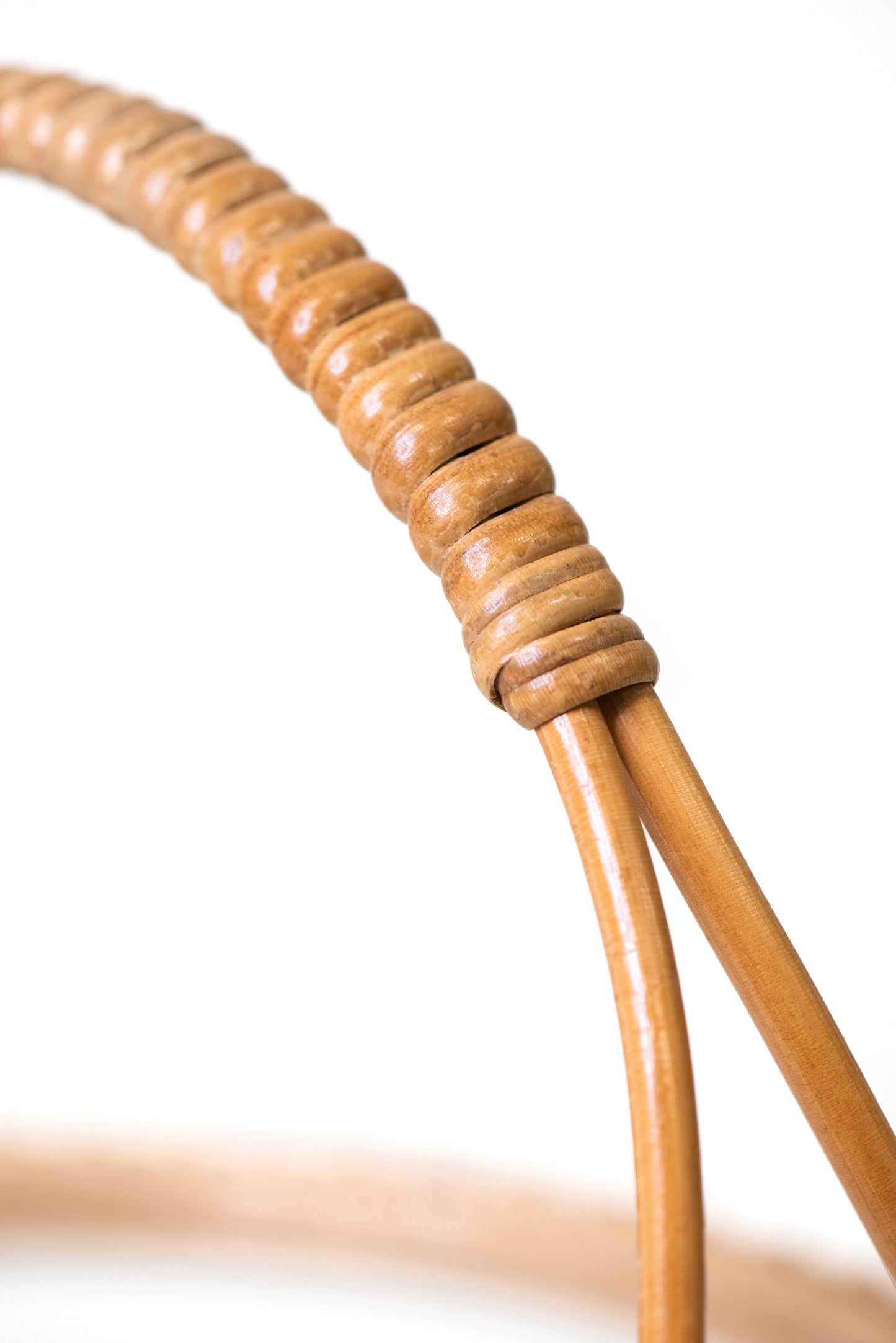 Finnish Rattan & Glass Tray with Handle