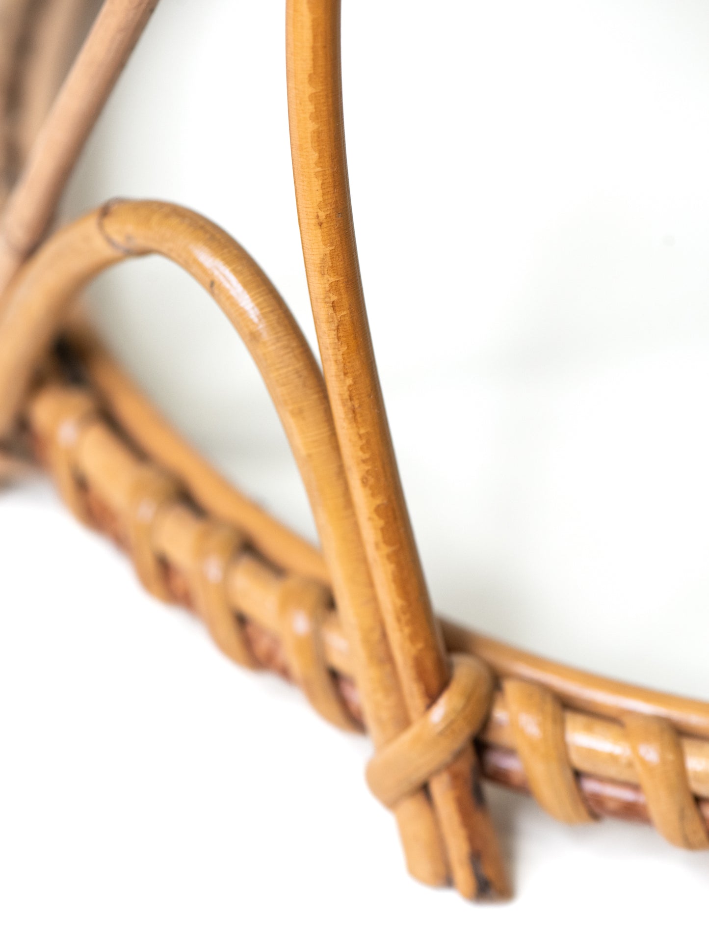 Finnish Rattan & Glass Tray with Handle