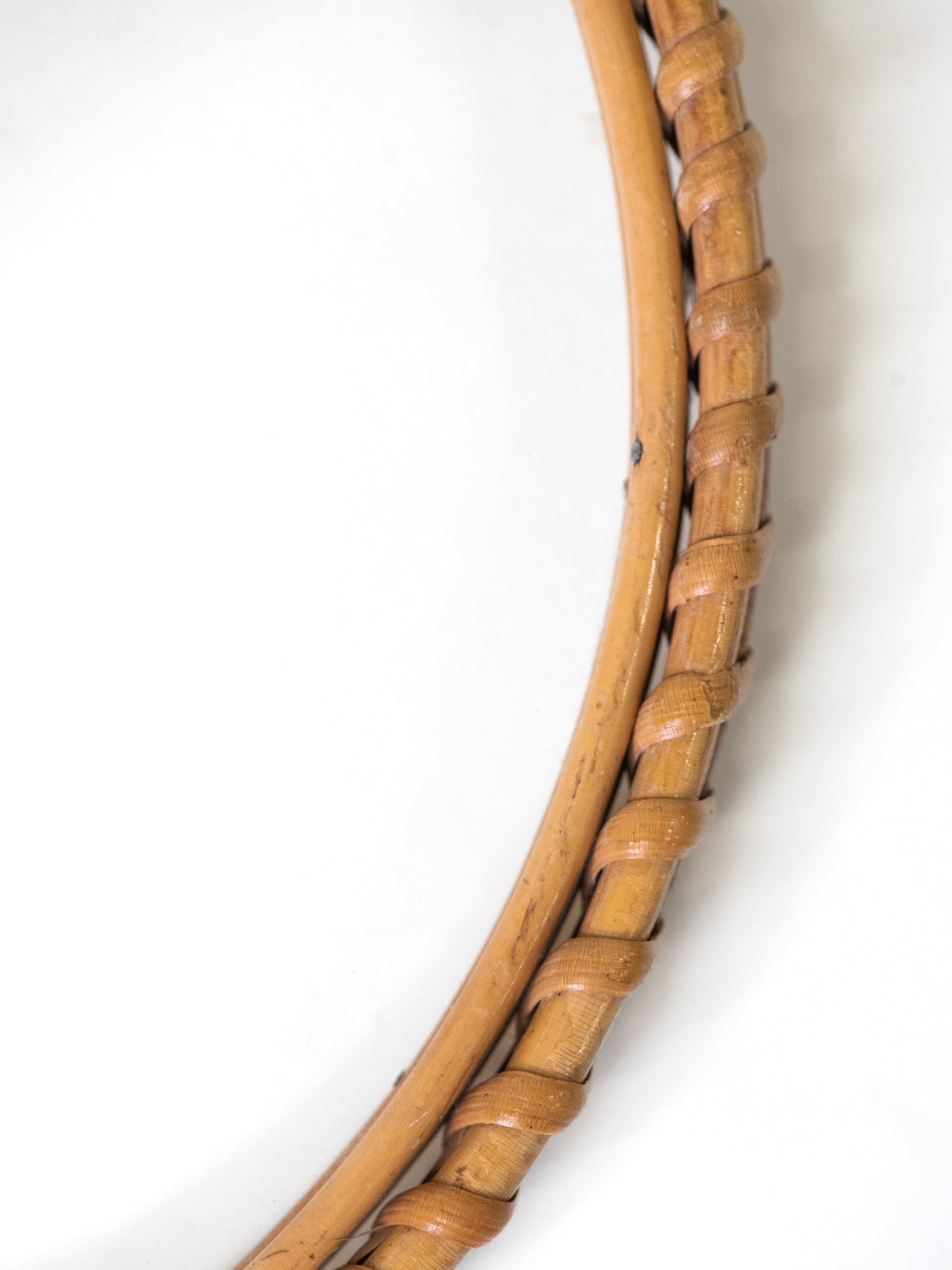 Finnish Rattan & Glass Tray with Handle