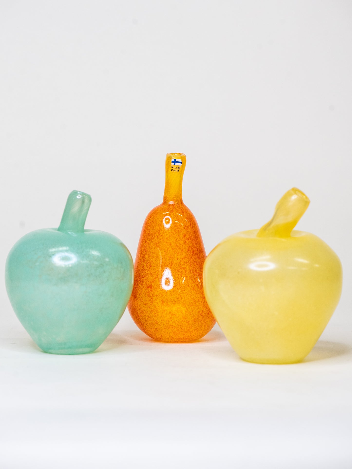 Vintage Glass Fruit Collection by Lasi-Kostamo, Finland – Set of 3