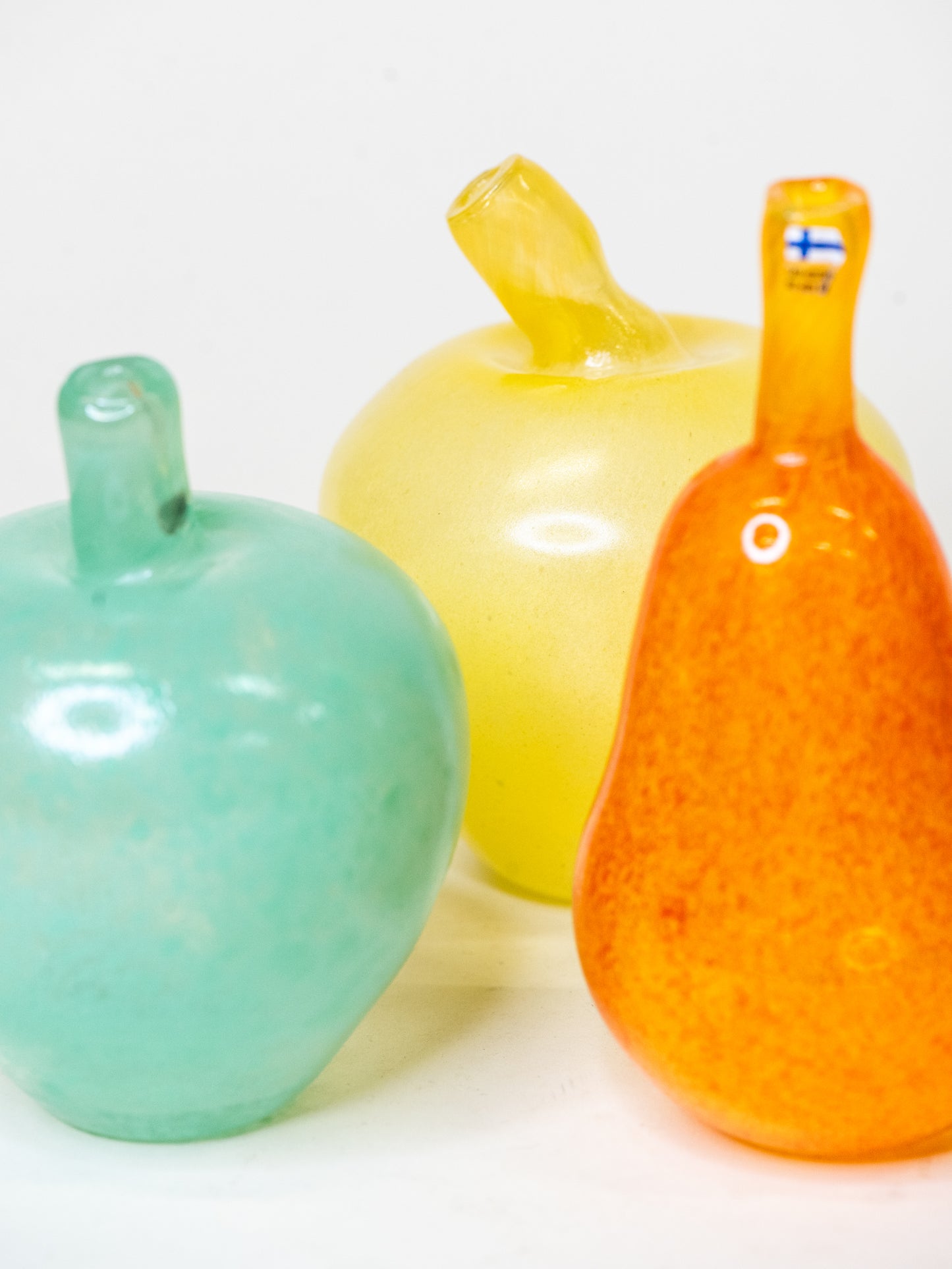 Vintage Glass Fruit Collection by Lasi-Kostamo, Finland – Set of 3
