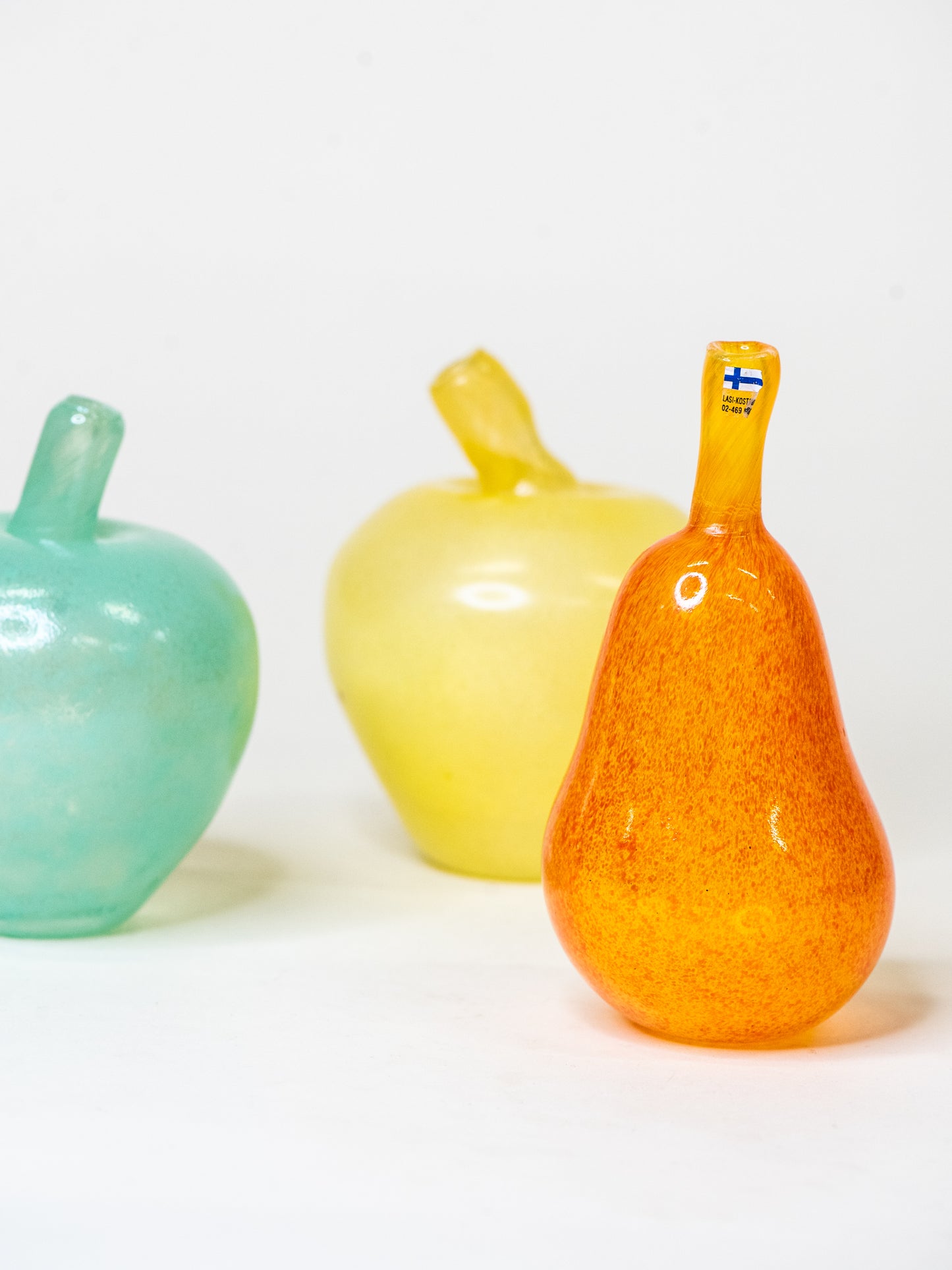 Vintage Glass Fruit Collection by Lasi-Kostamo, Finland – Set of 3