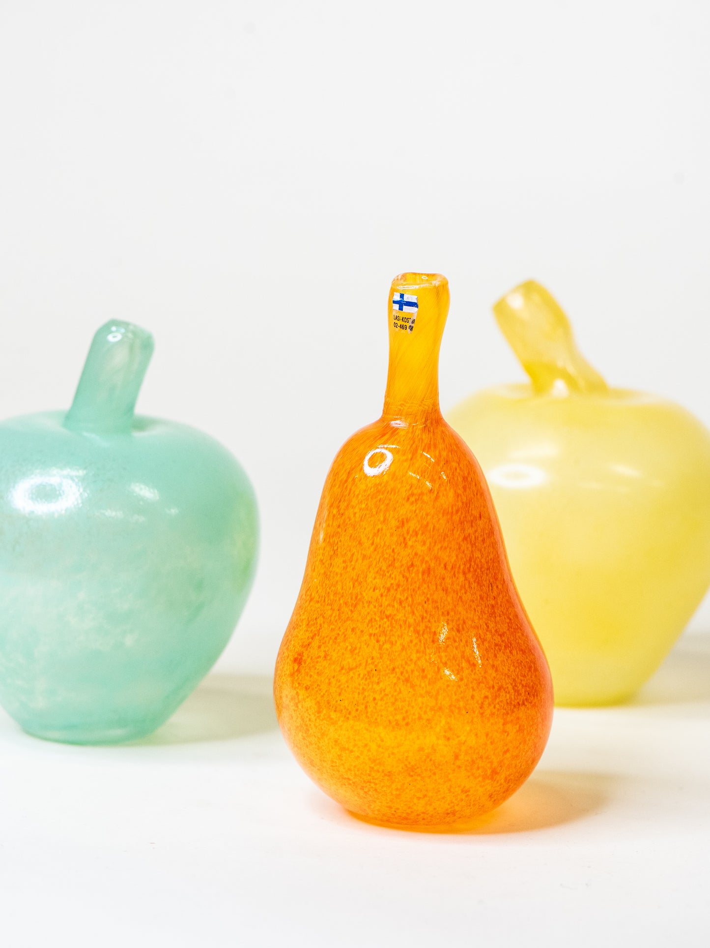 Vintage Glass Fruit Collection by Lasi-Kostamo, Finland – Set of 3