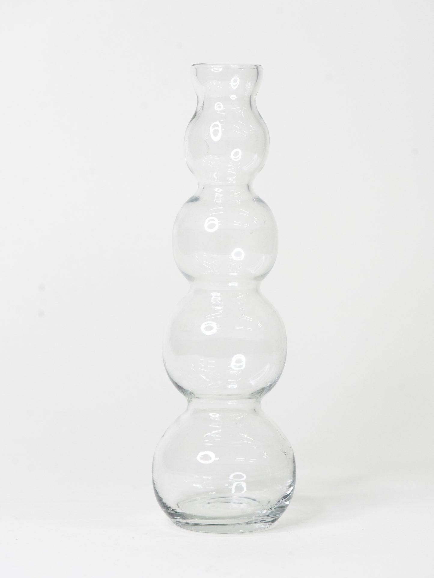 Sculptural Vintage Vase in Clear Glass