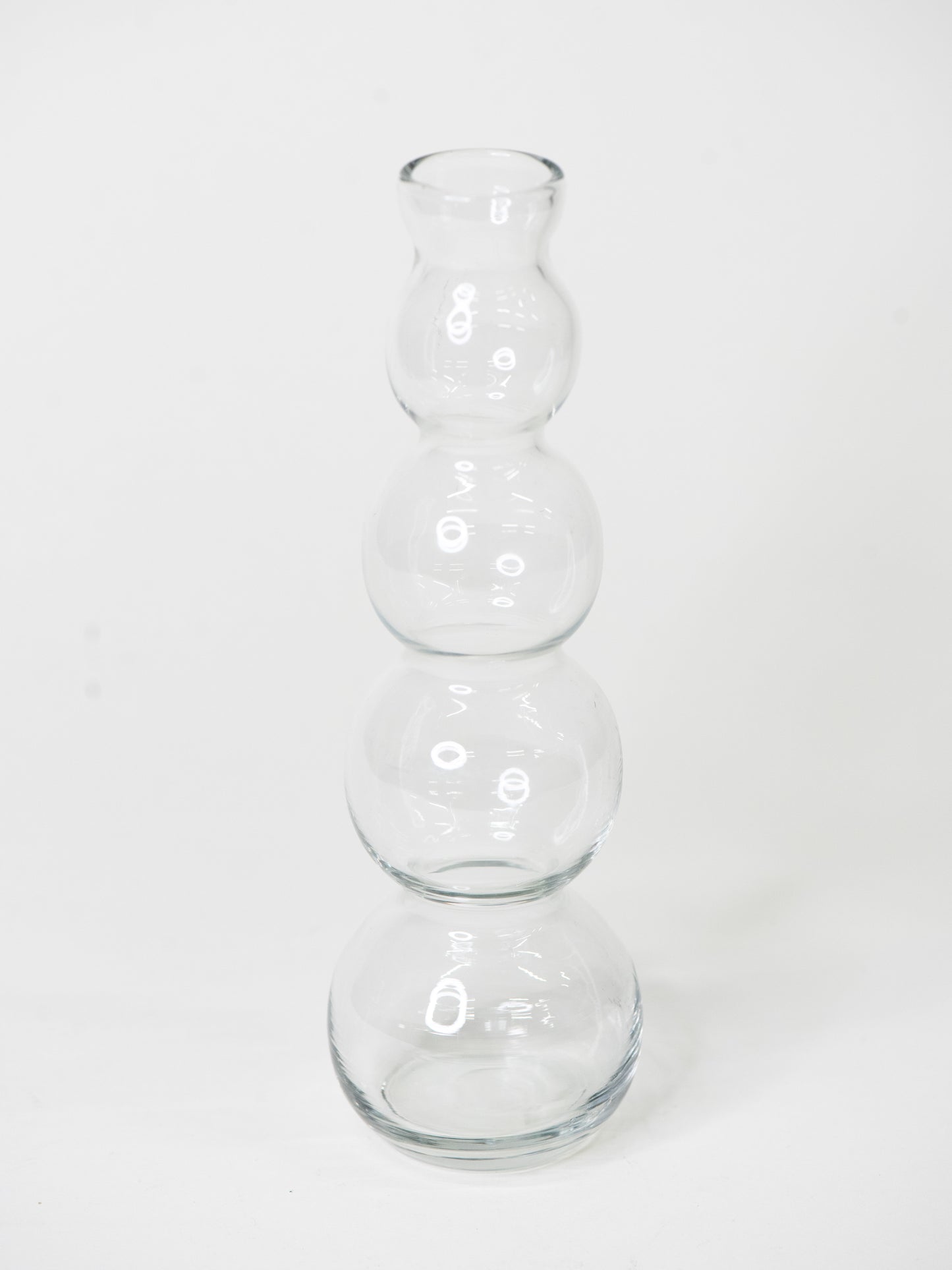 Sculptural Vintage Vase in Clear Glass
