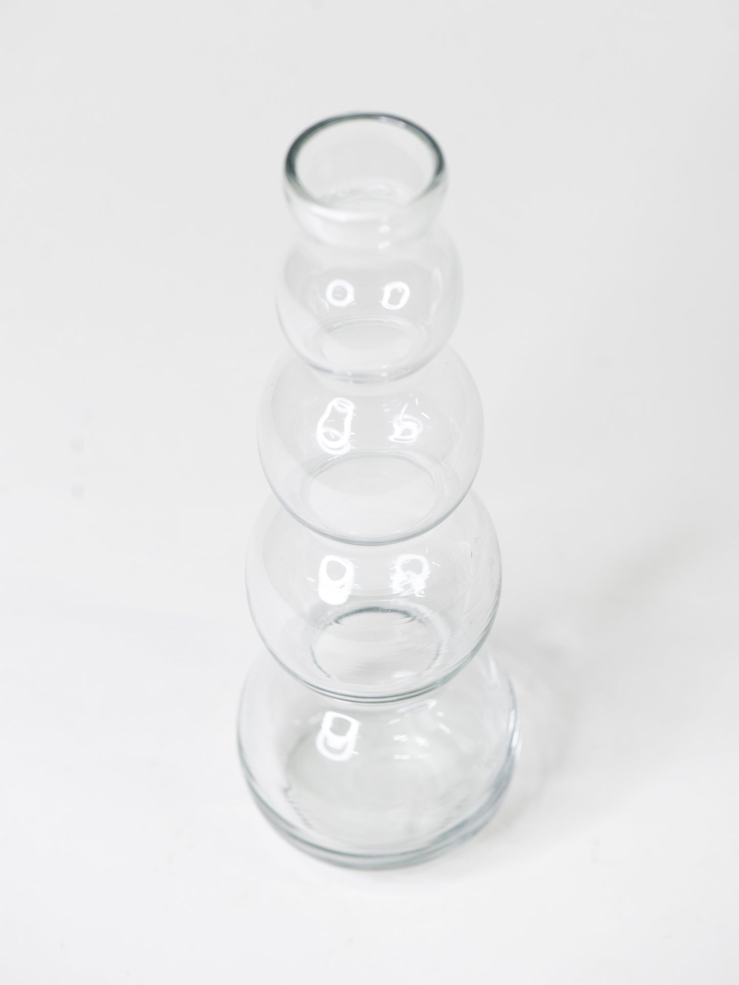 Sculptural Vintage Vase in Clear Glass