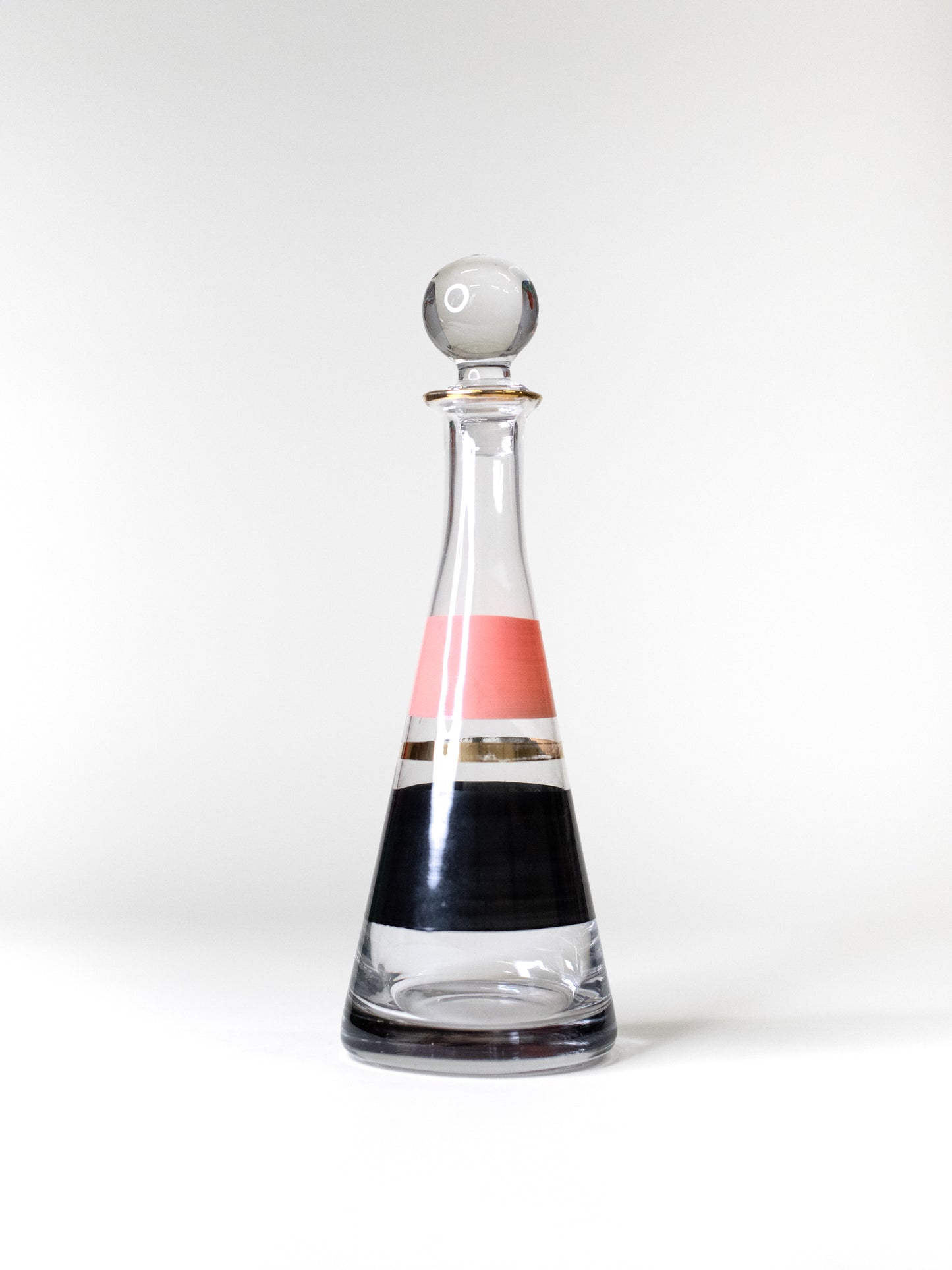 Mid-century European Glass Decanter with Stopper
