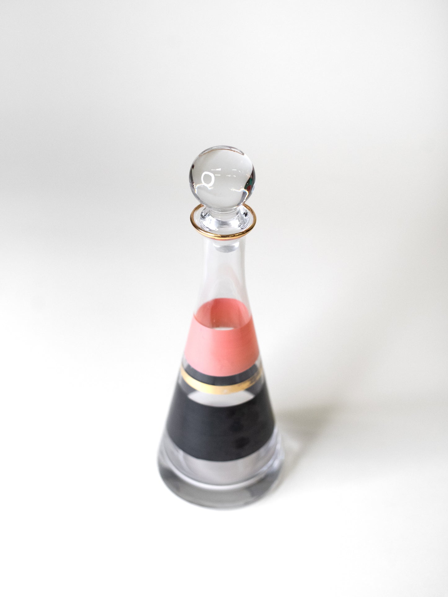 Mid-century European Glass Decanter with Stopper