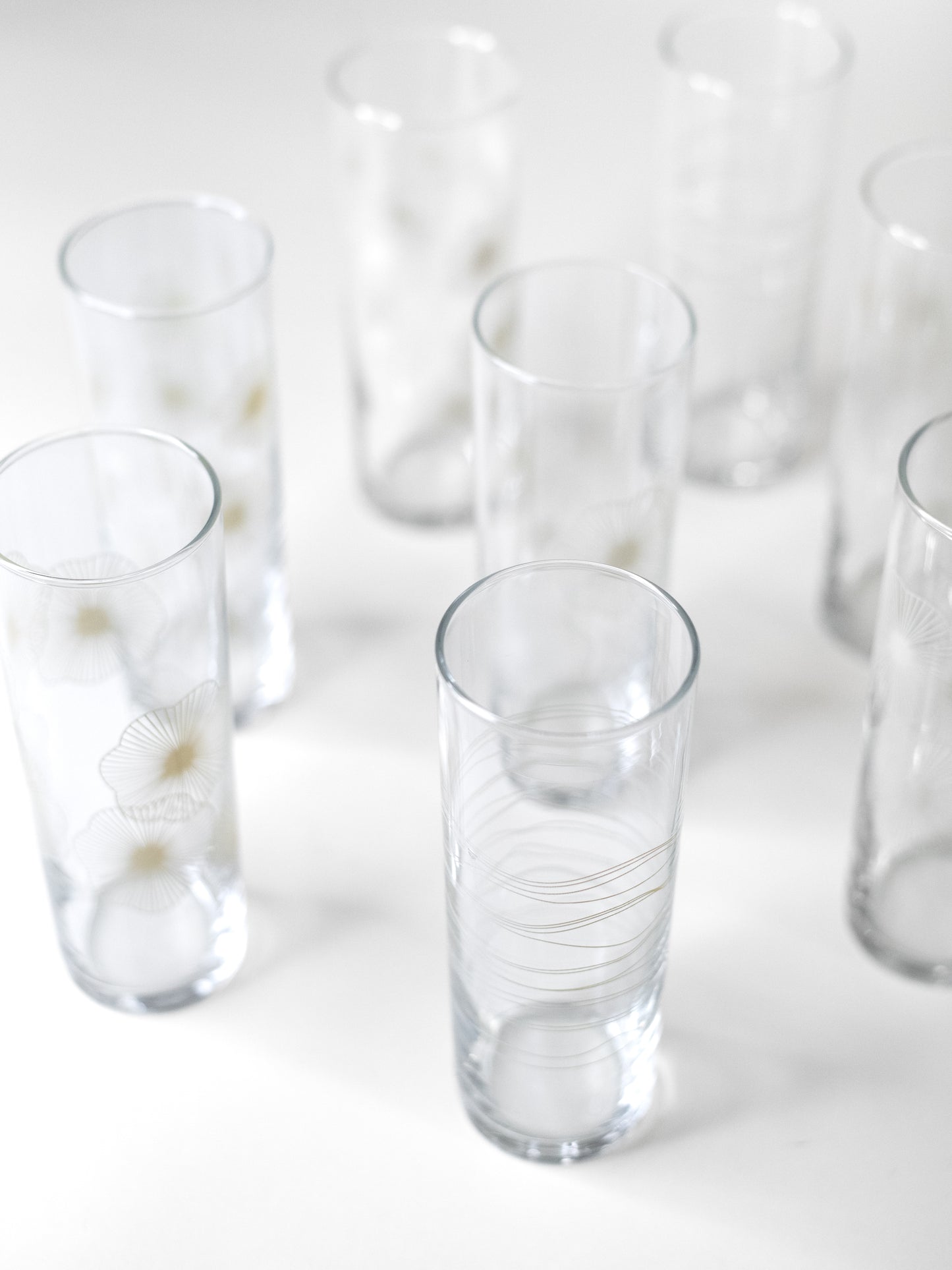 Vintage IKEA Atomic Sunburst Highball Glasses - Sweden, 1960s - Set of 8