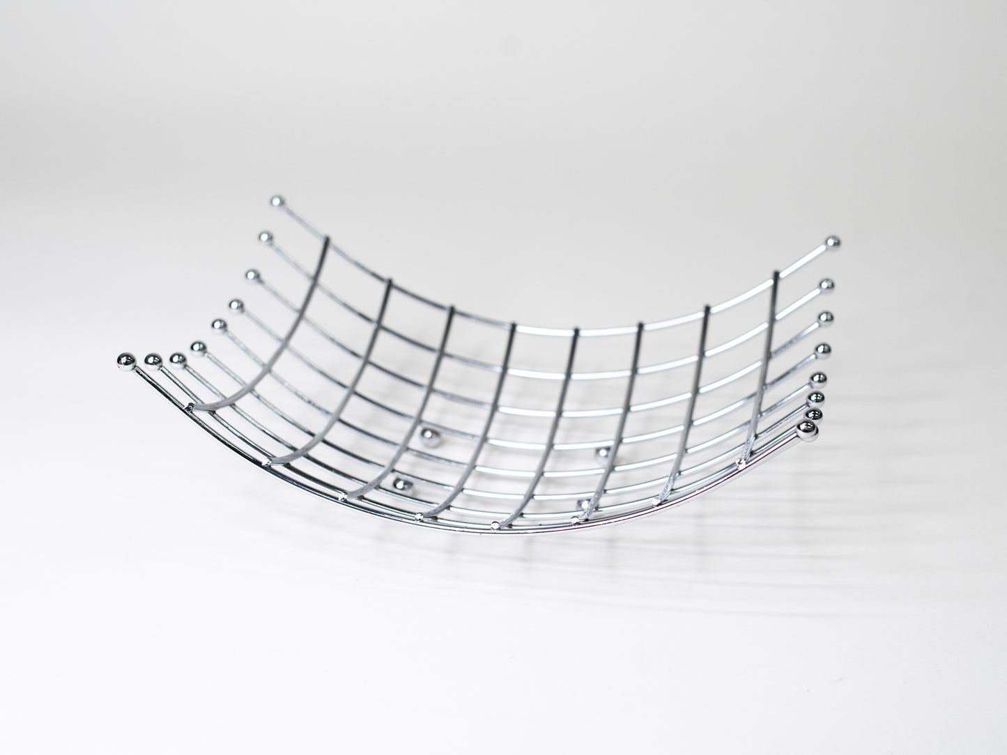 Vintage Postmodern Chrome Wire Bowl