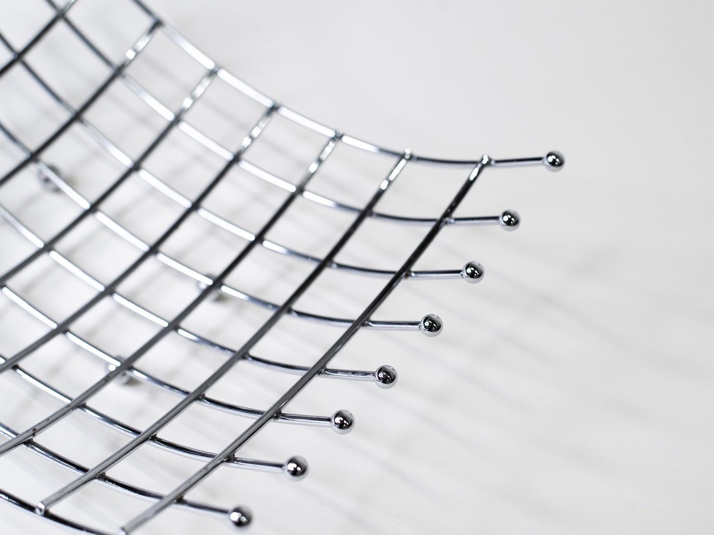 Vintage Postmodern Chrome Wire Bowl