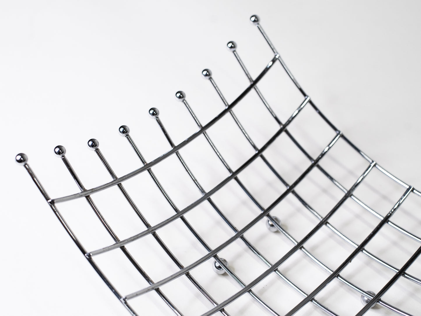 Vintage Postmodern Chrome Wire Bowl