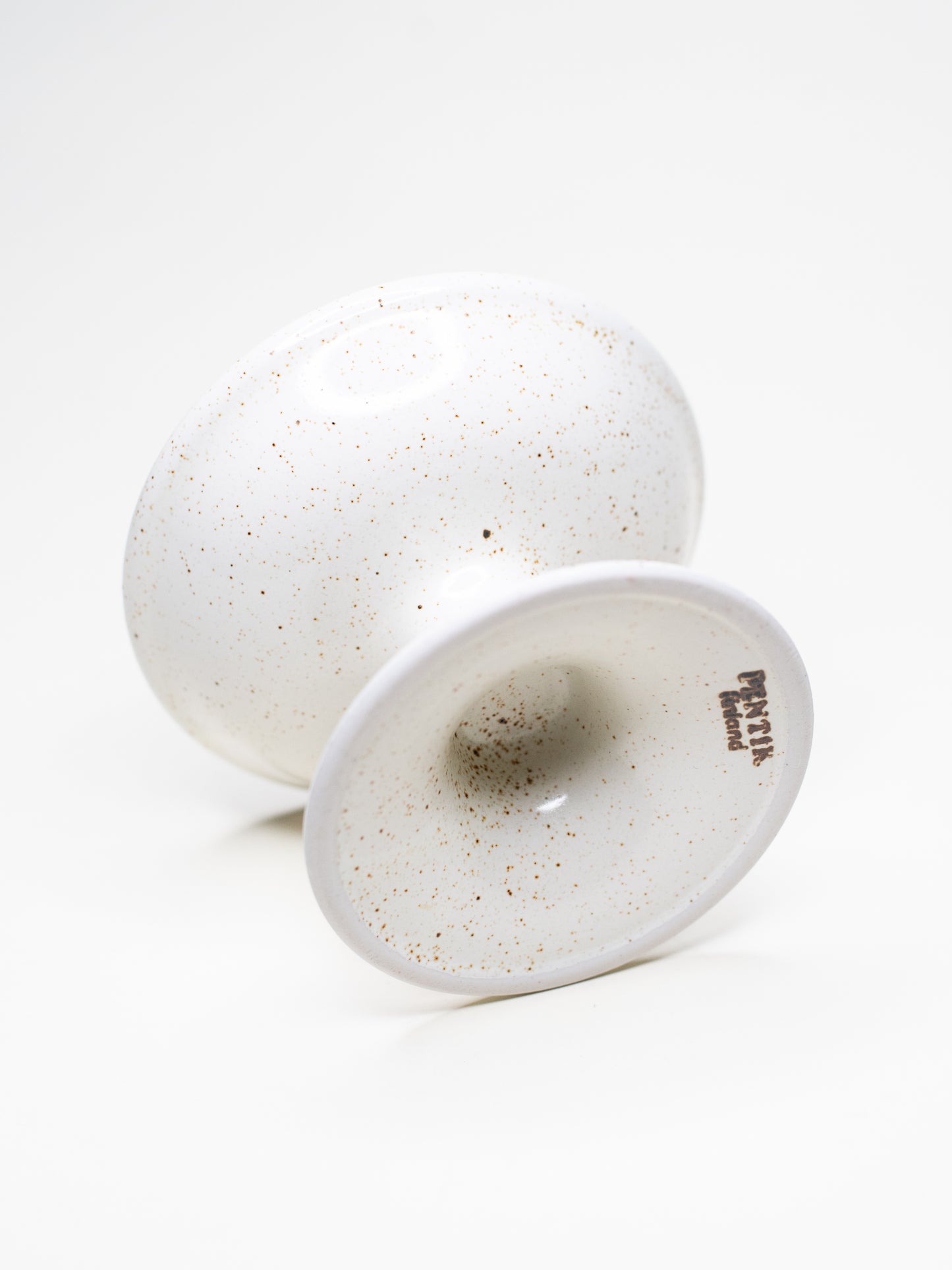 Vintage Ceramic Candle Holder with White Glaze - Pentik, Finland 1970s