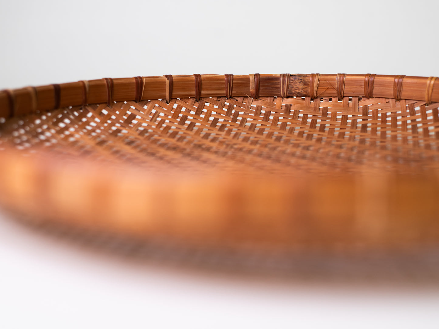 Large Vintage Handwoven Basket Tray - Europe, Mid-Century