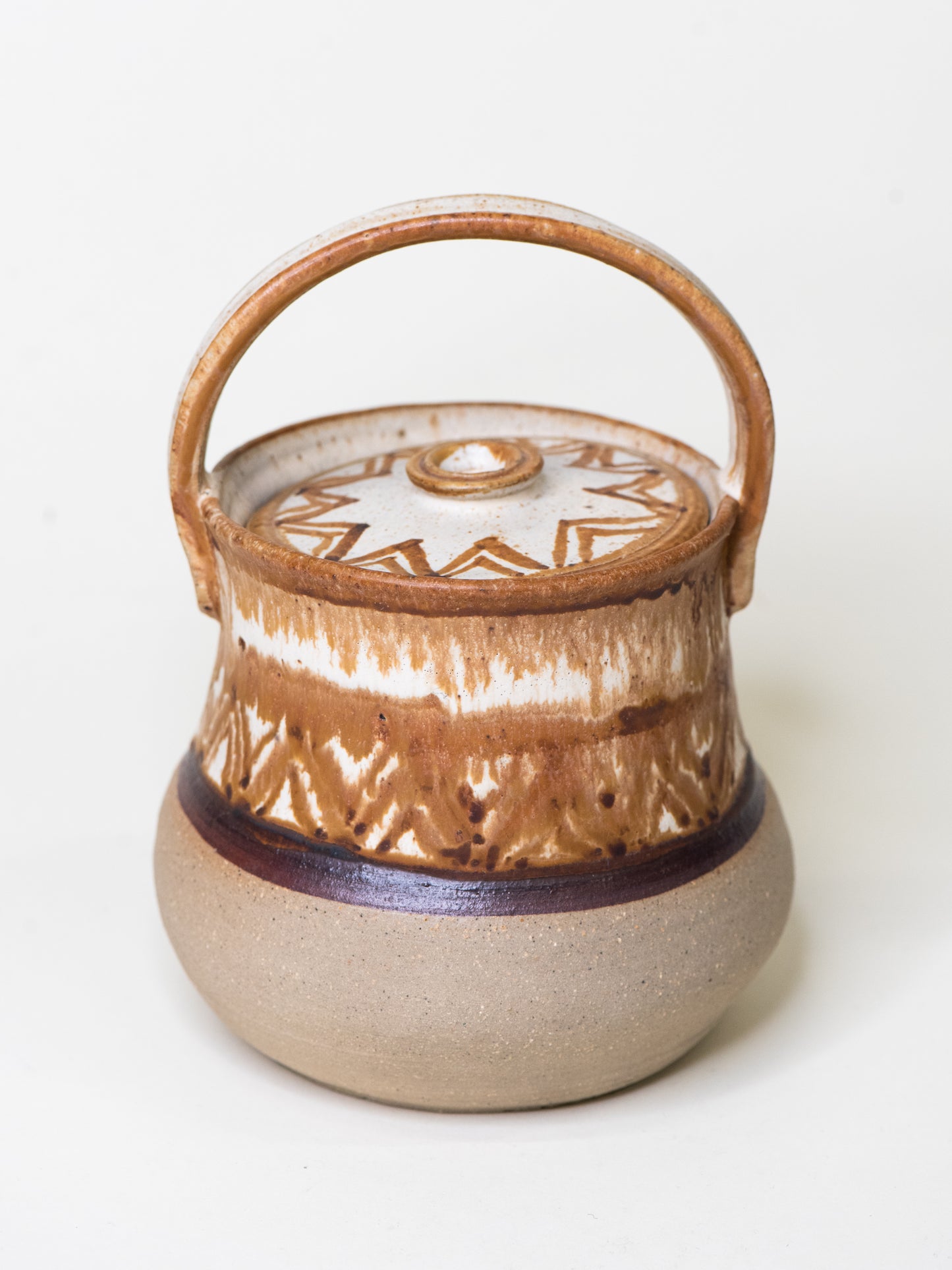 Stoneware Lidded Jar with Handle by Marie Beckman - Sweden, 1970s