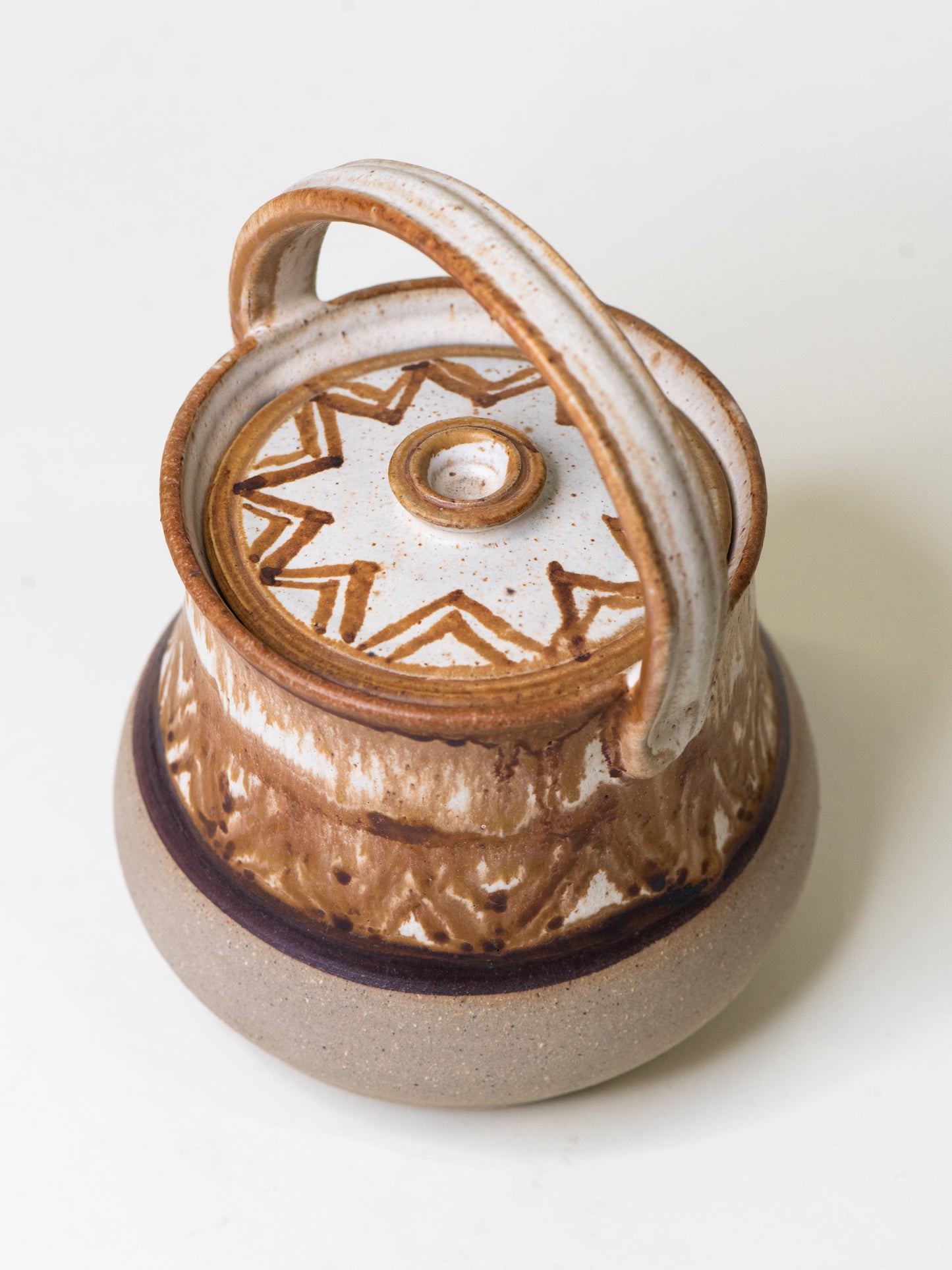 Stoneware Lidded Jar with Handle by Marie Beckman - Sweden, 1970s