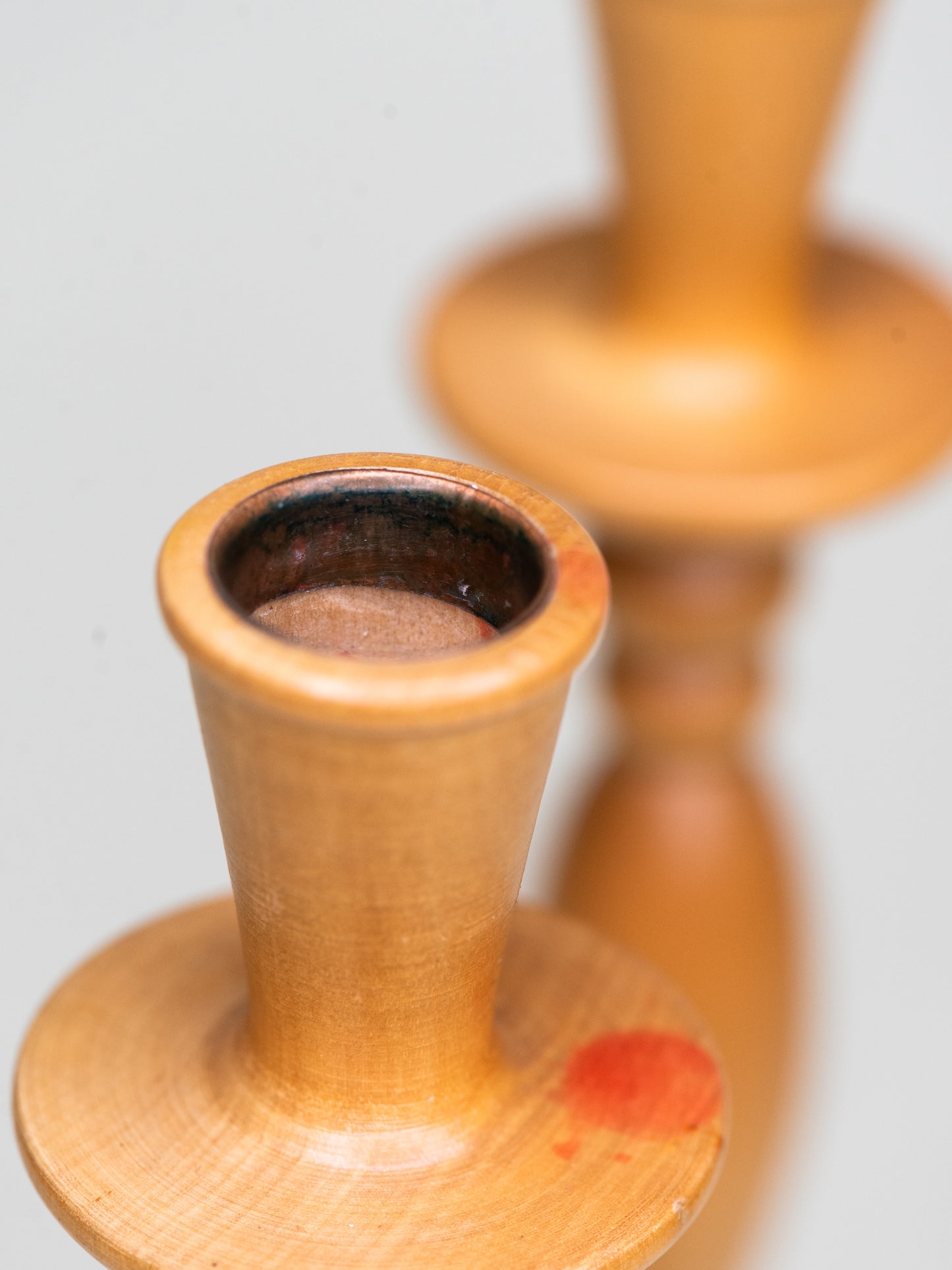 Pair of Vintage Wooden Candle Holders - Scandinavian, 1960s–1970s