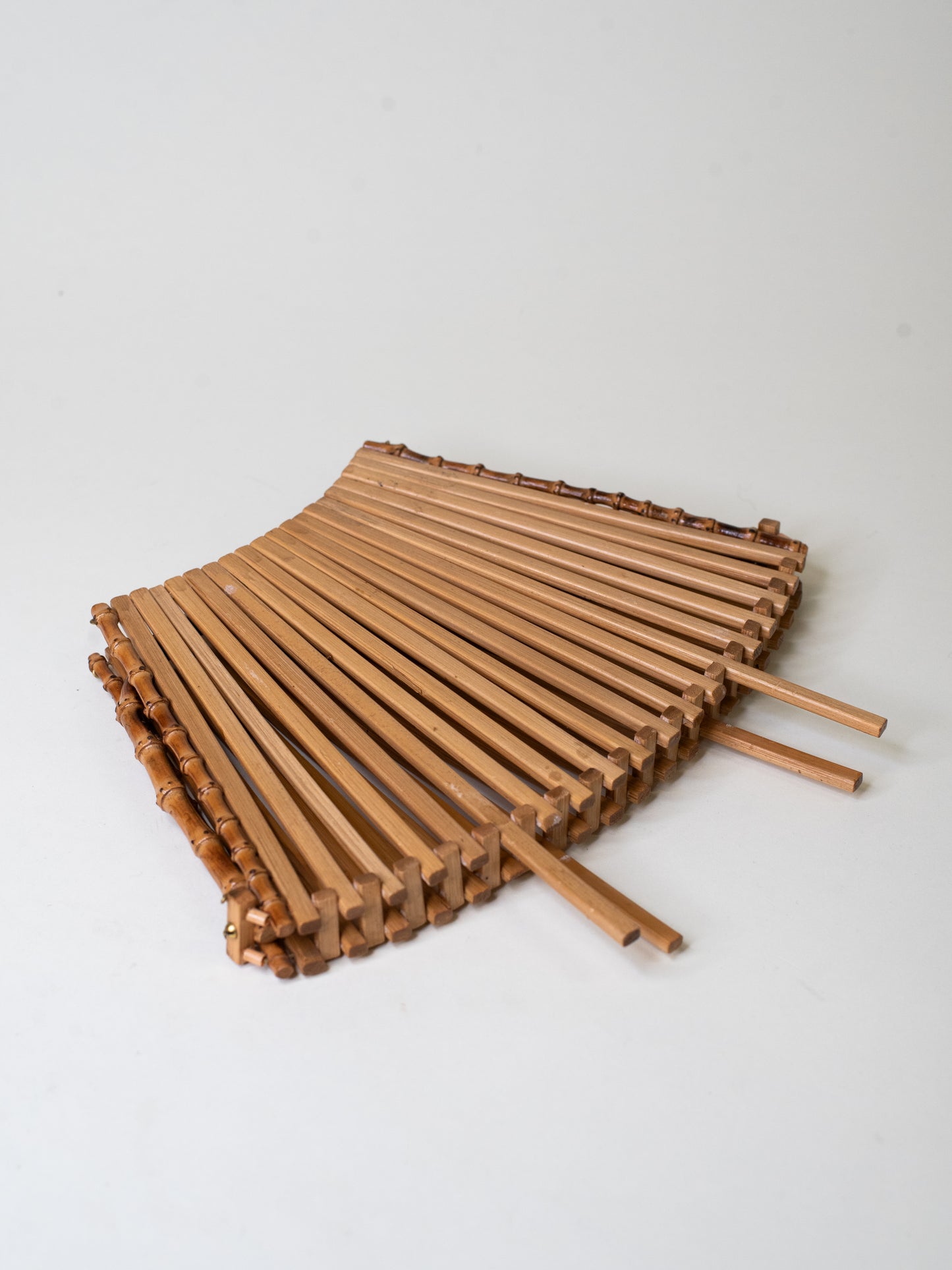 Rare Mid-Century Folding Bamboo Serving Set - Japan 1960s