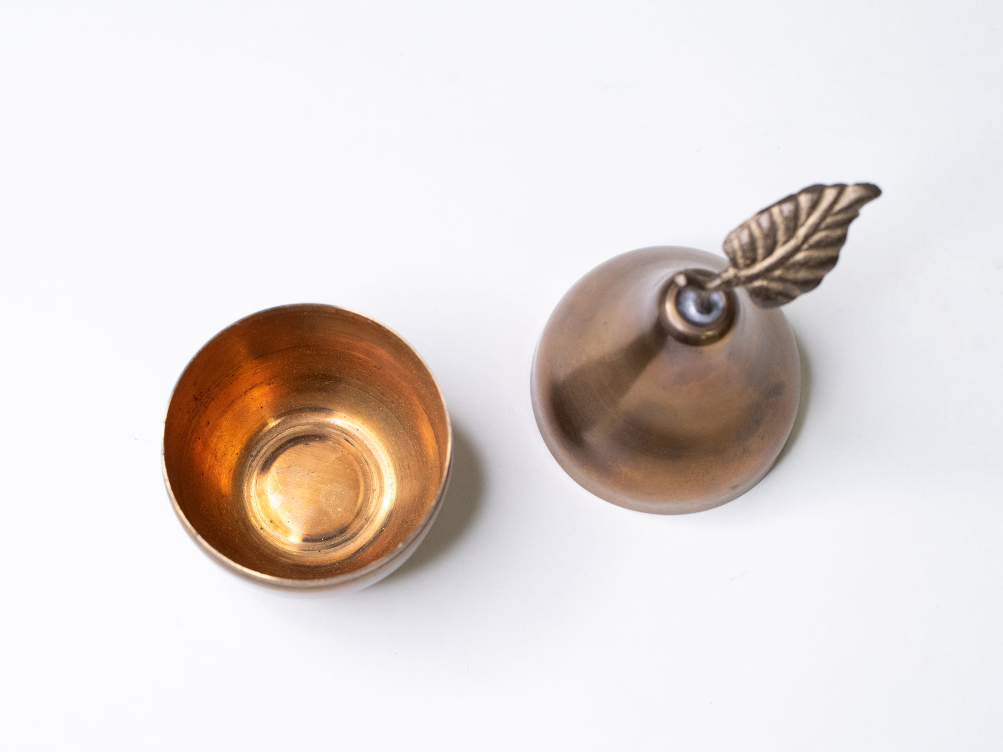 Vintage Mid-Century Brass Pear Box