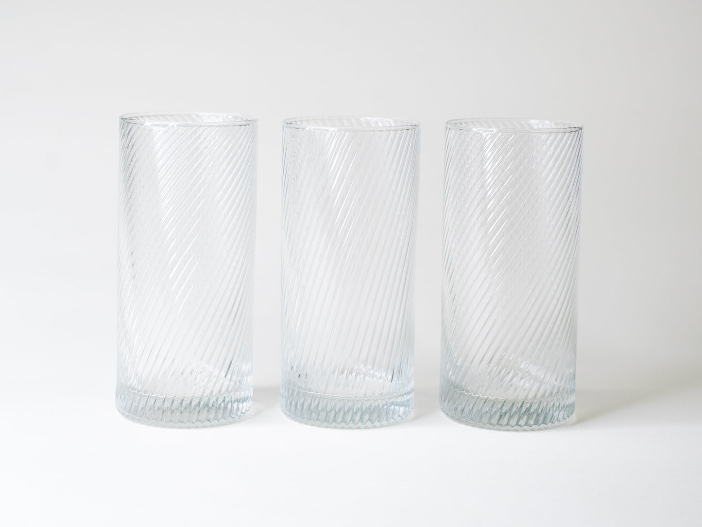 Vintage Swirl Glass Vases - Europe, Mid-Century - Set of 3