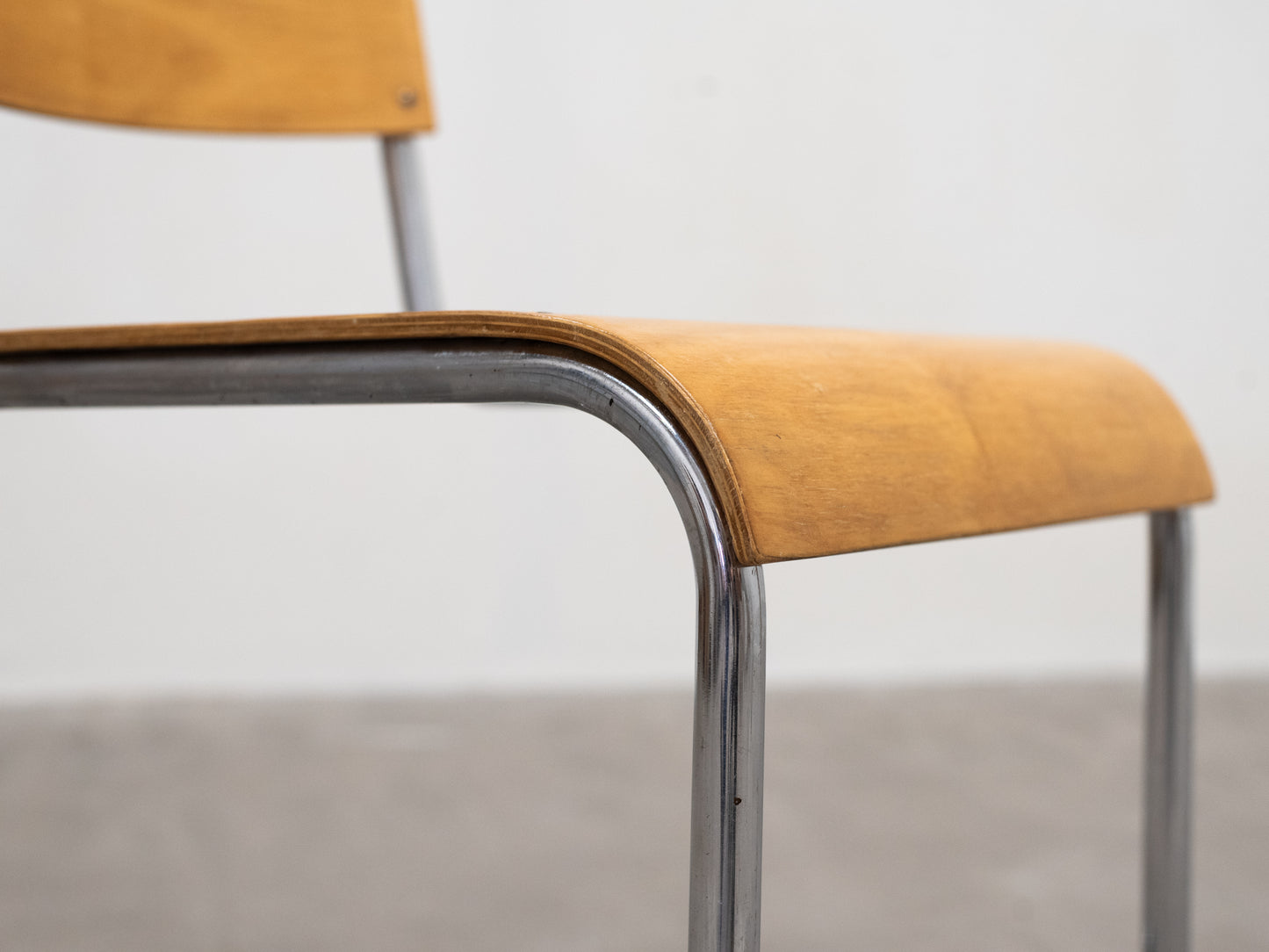 Modernist Chrome & Birch-Veneer Chair by Werner West - Finland, 1930