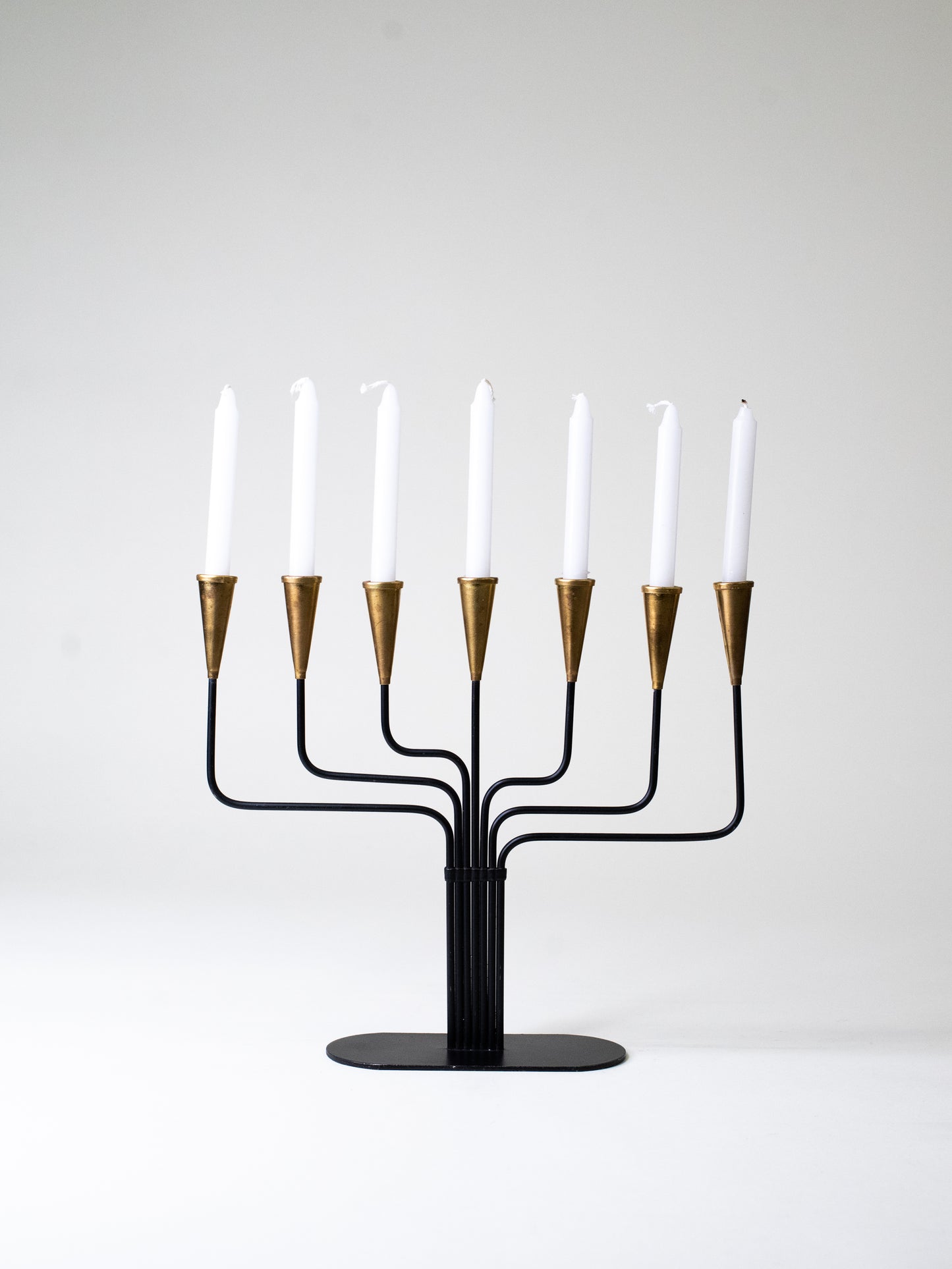 Brass & Iron Candelabra by Gunnar Ander for Ystad-Metall - Sweden, 1950s