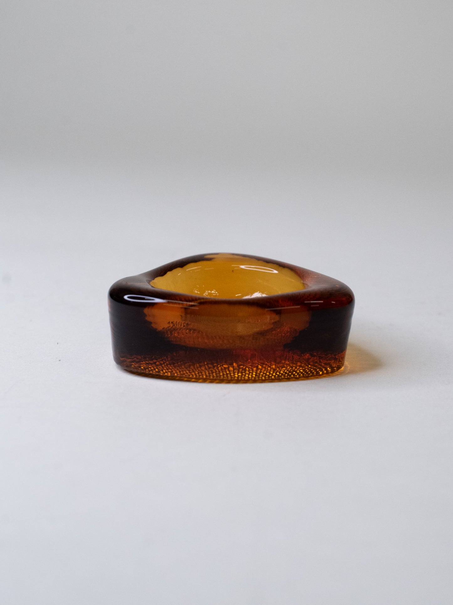 Vintage Amber Glass Ashtray - Sweden, 1960s