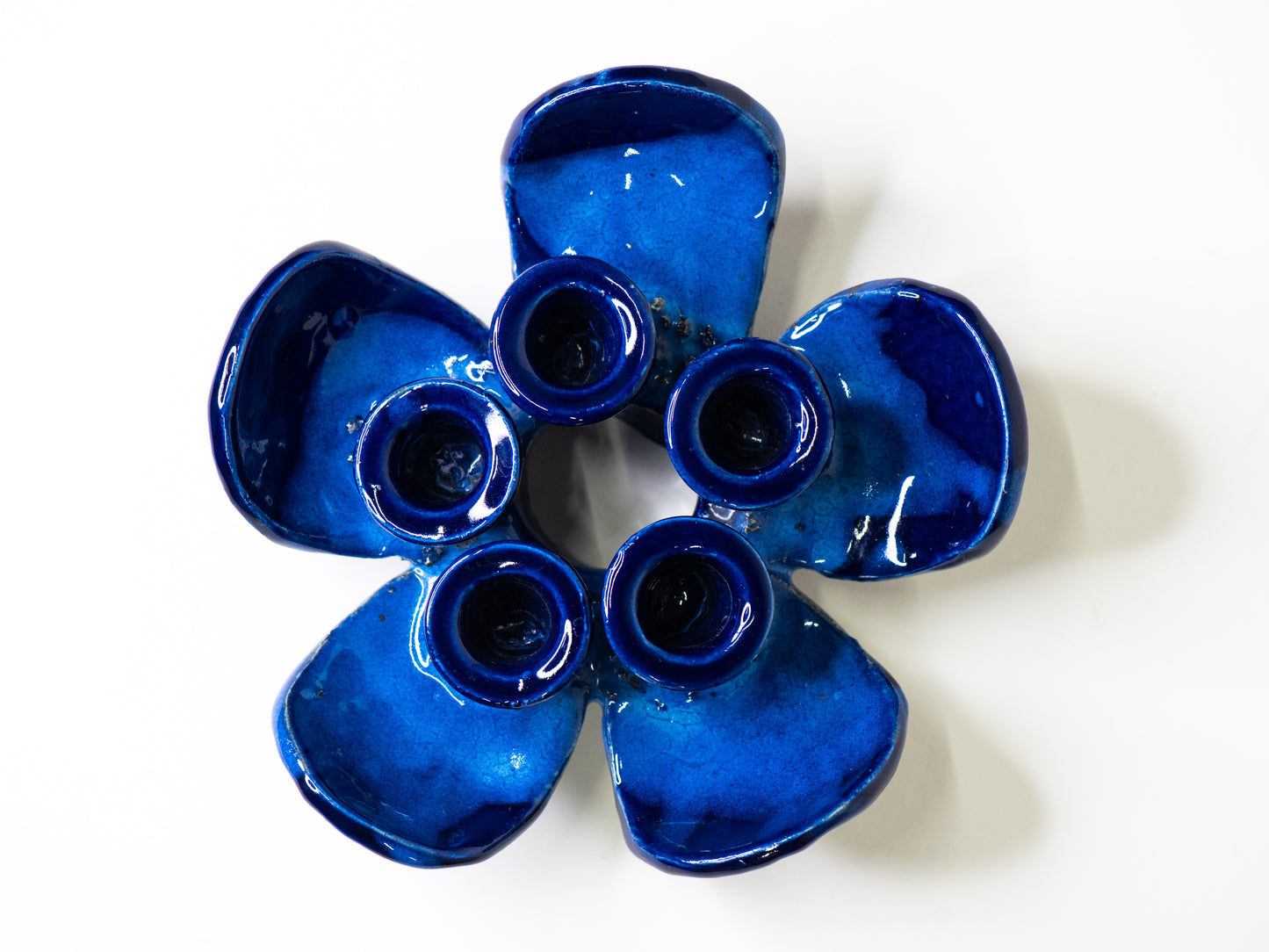 Pentik ‘Kaamoskukka’ Candle Holder in Cobalt Blue - Finland, 1970s