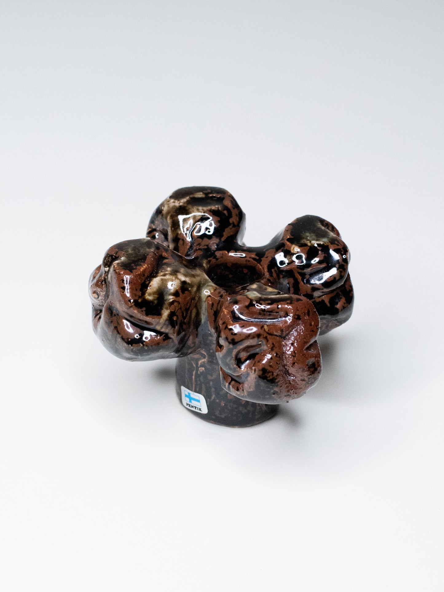 Pentik ‘Kaamoskivi’ Candle Holder in Brown, Green and Black - Finland, 1970s