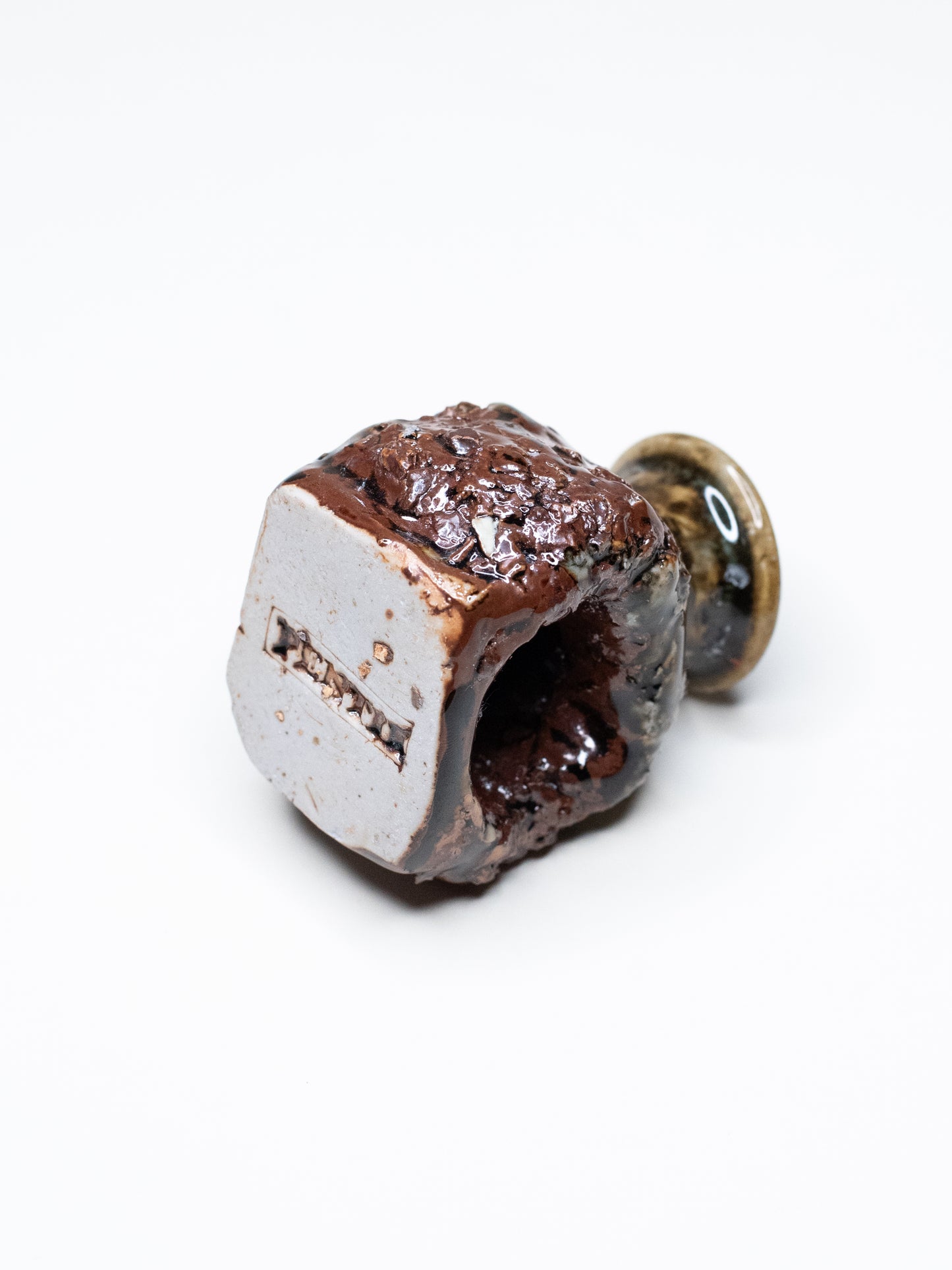 Pentik ‘Kaamoskivi’ Candle Holder in Brown and Green Tones - Finland, 1970s