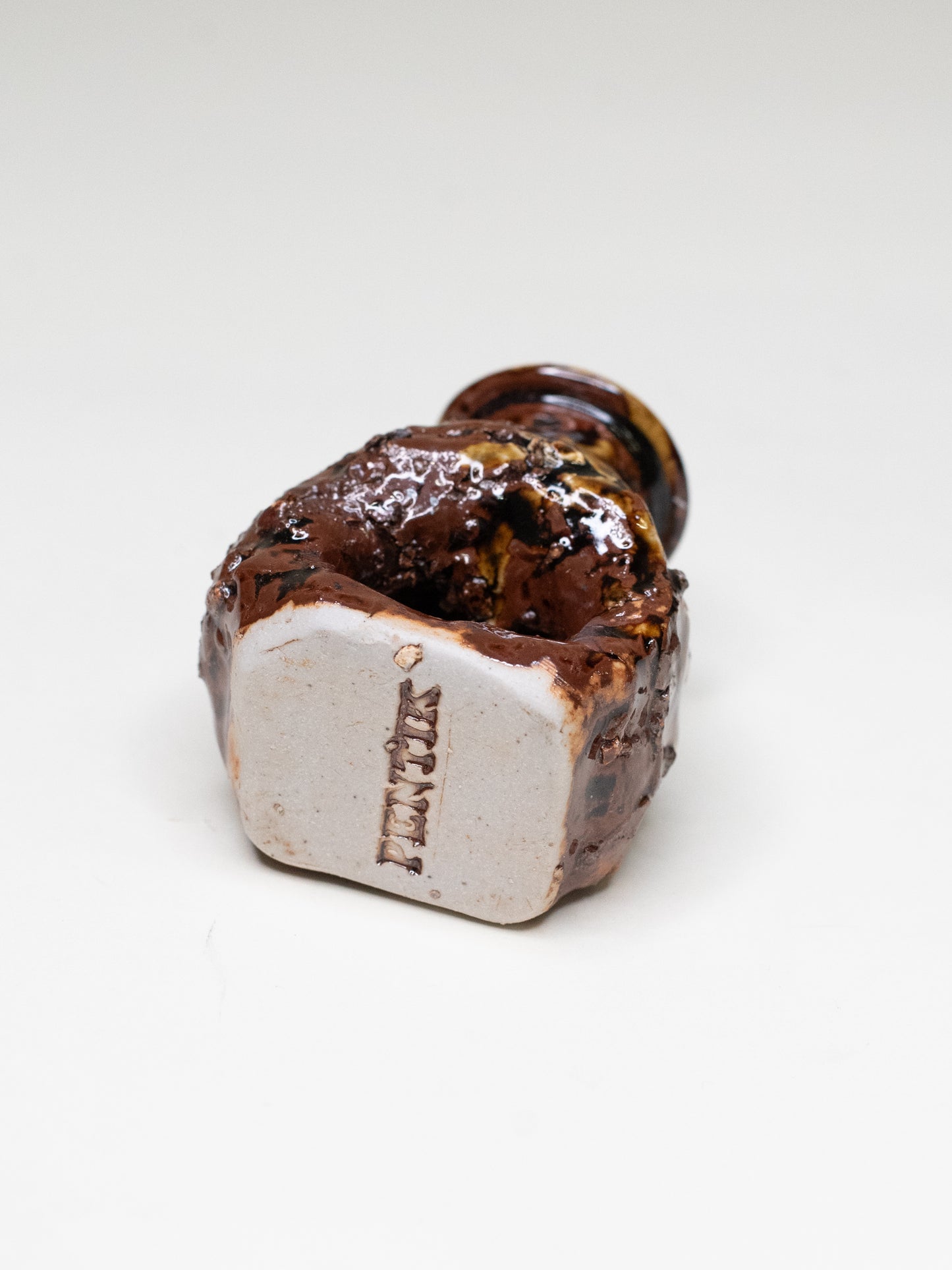 Pentik ‘Kaamoskivi’ Candle Holder in Warm Ochre Tones - Finland, 1970s