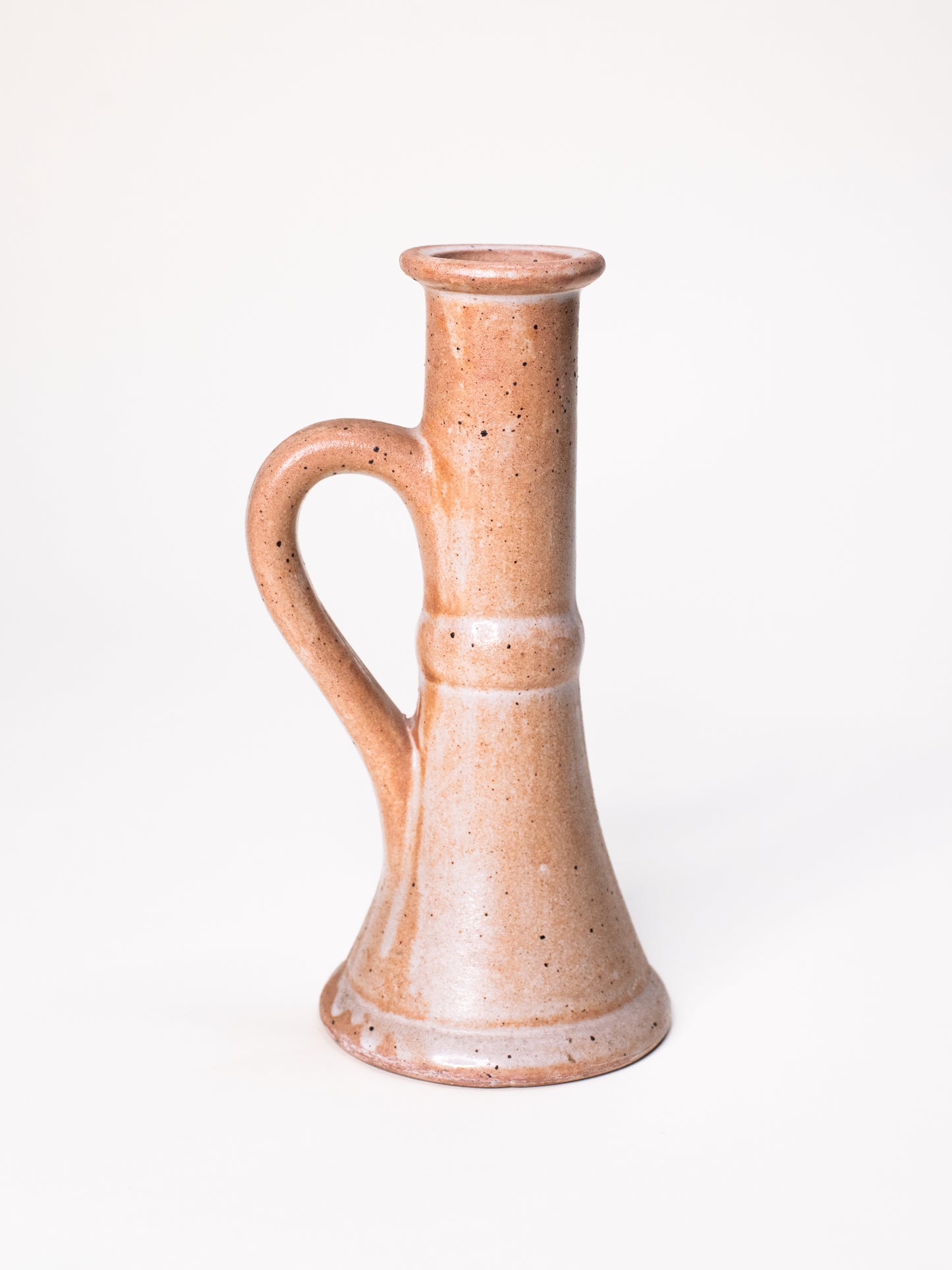 Vintage French Stoneware Vase in Warm Ochre