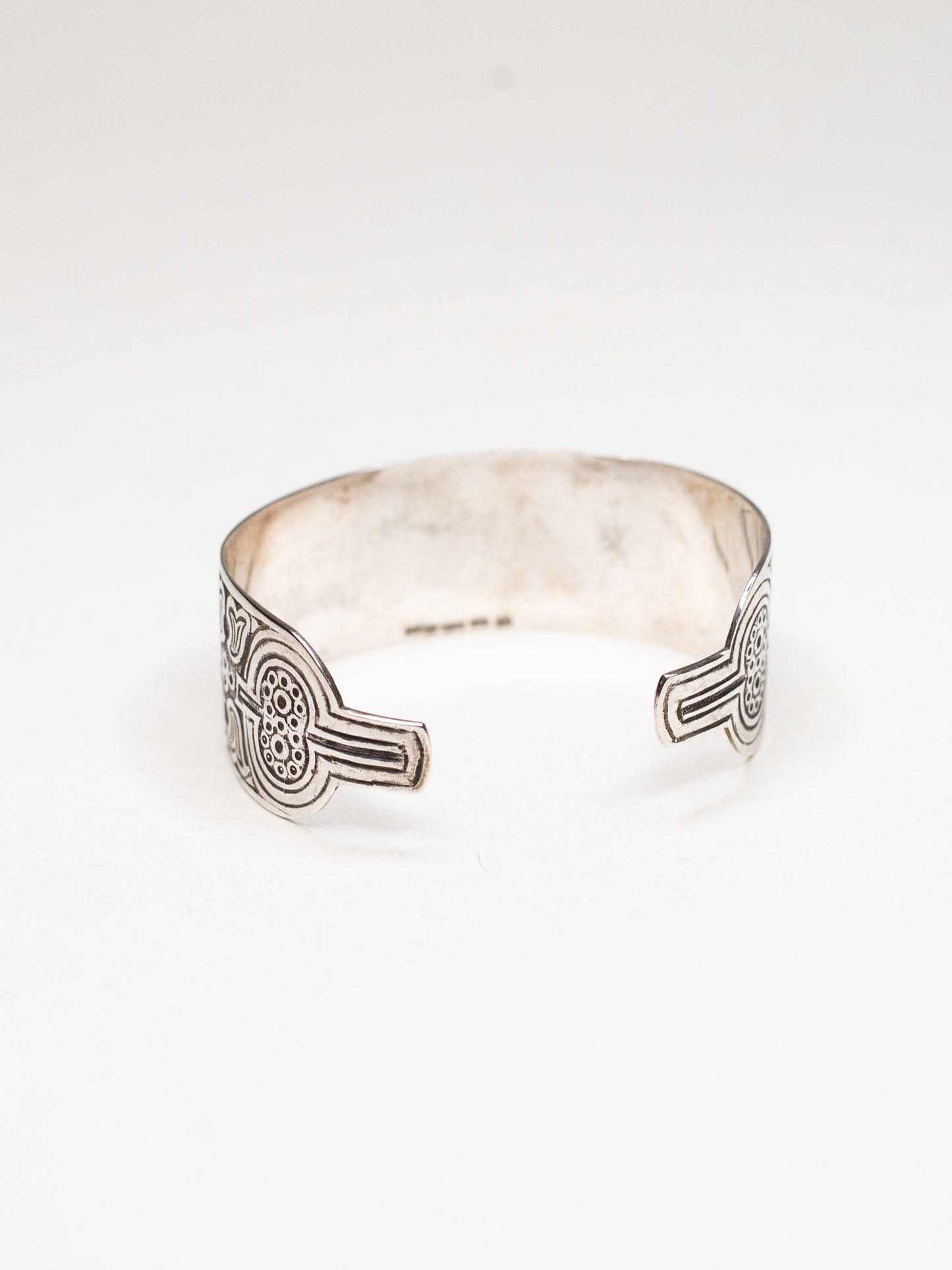 Engraved Vintage Silver Cuff – Finland, 1960