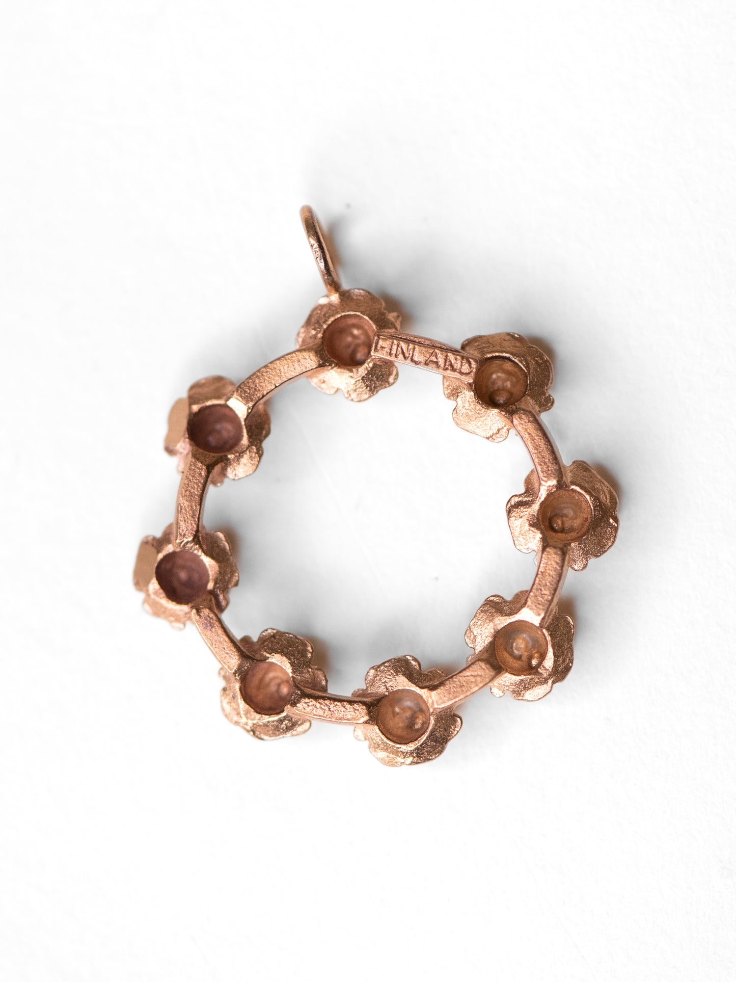 Bronze Floral Wreath Pendant - Finland, 1970s