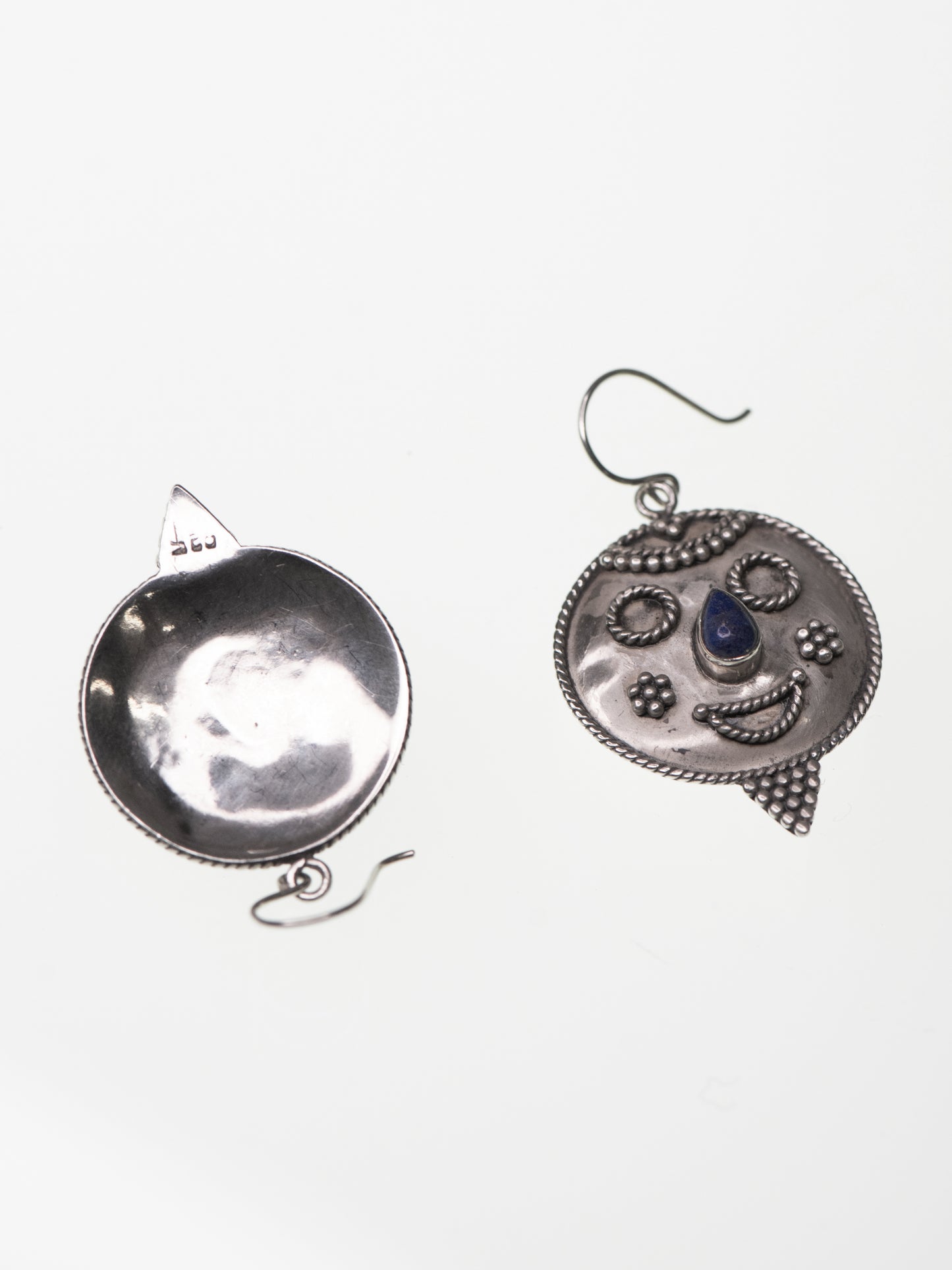 Vintage Sterling Silver & Lapis Lazuli Earrings - 1990s