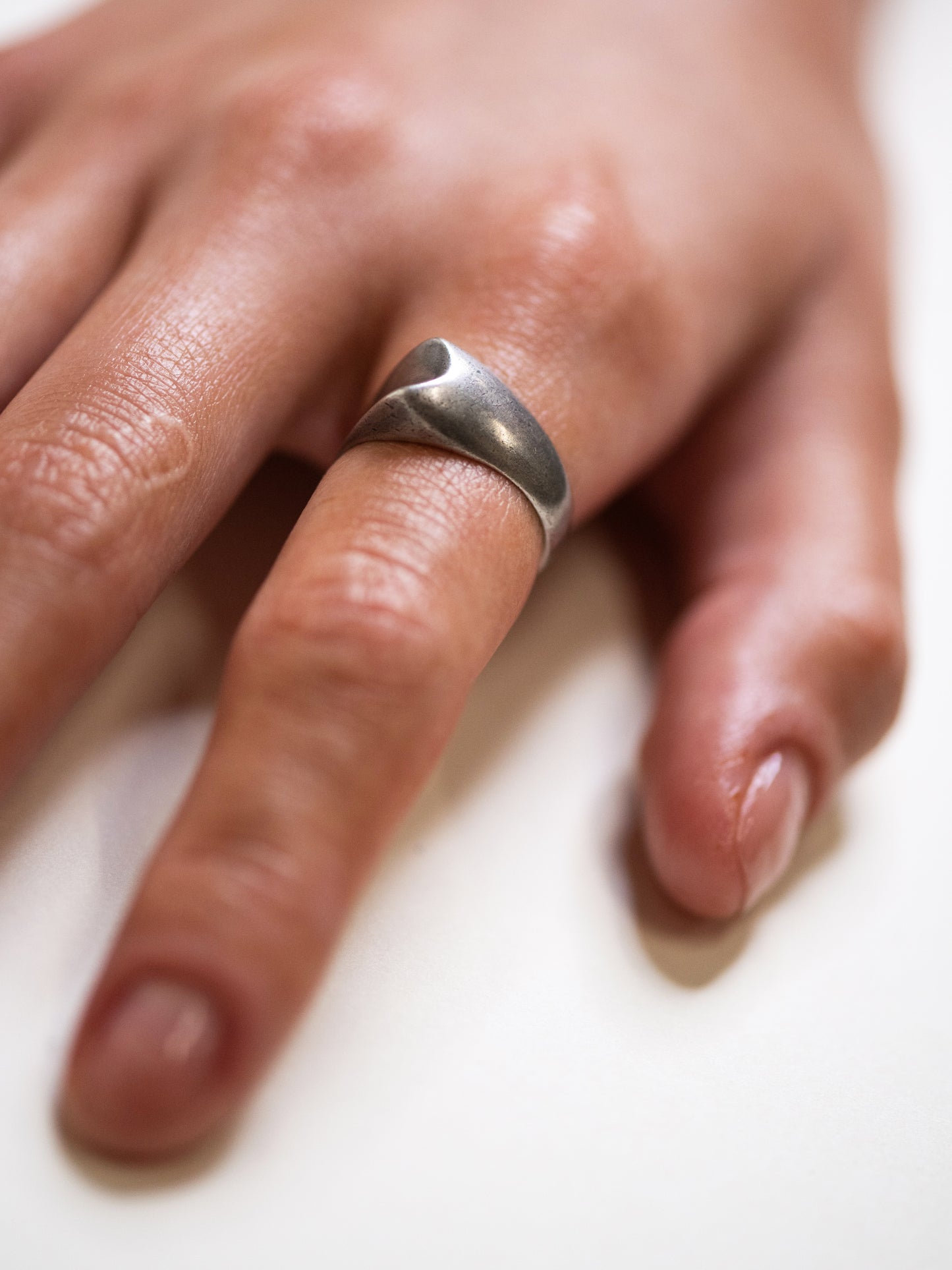 Soft Shield Sterling Silver Ring